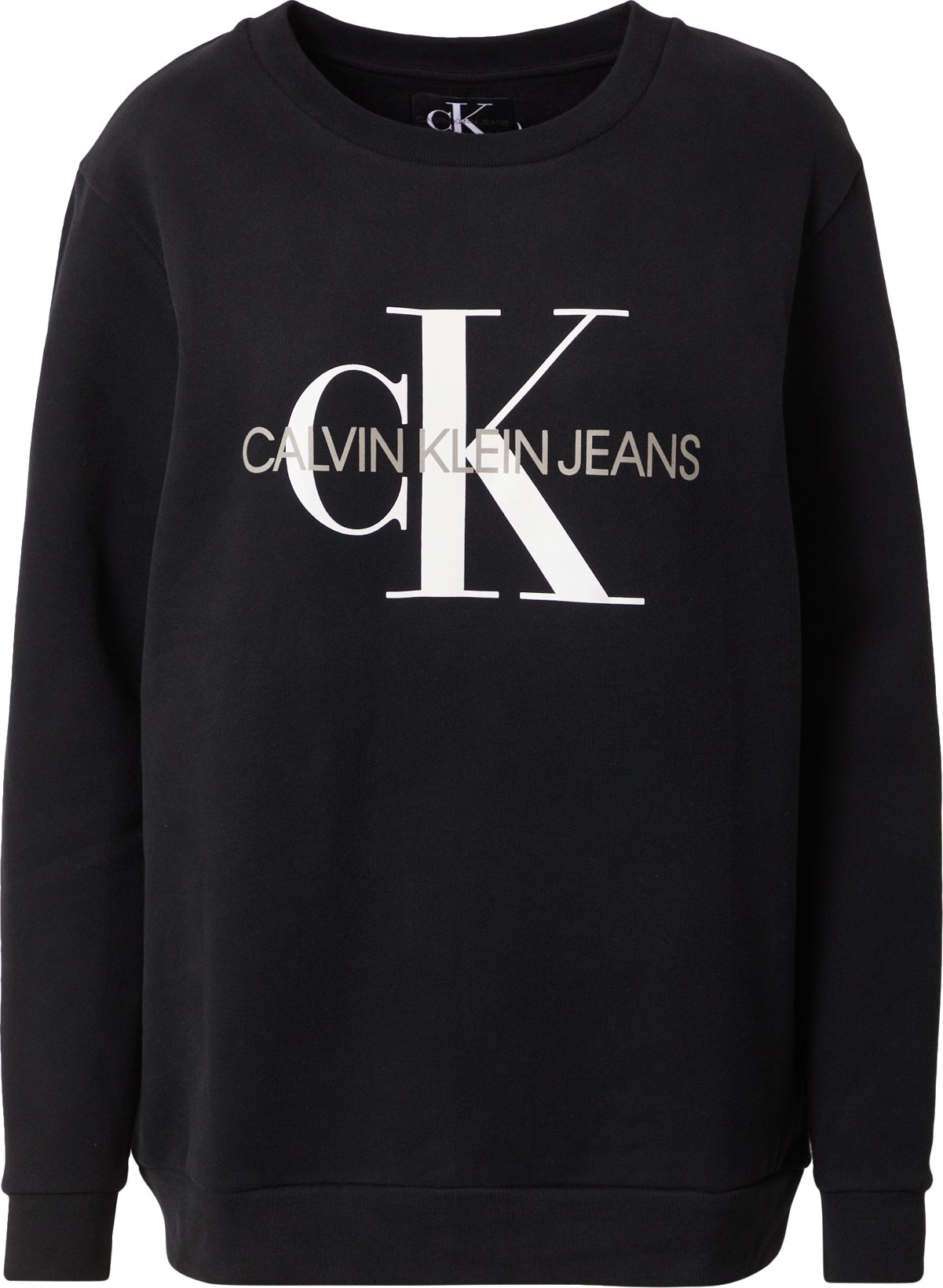 Calvin Klein Jeans Mikina bílá / černá