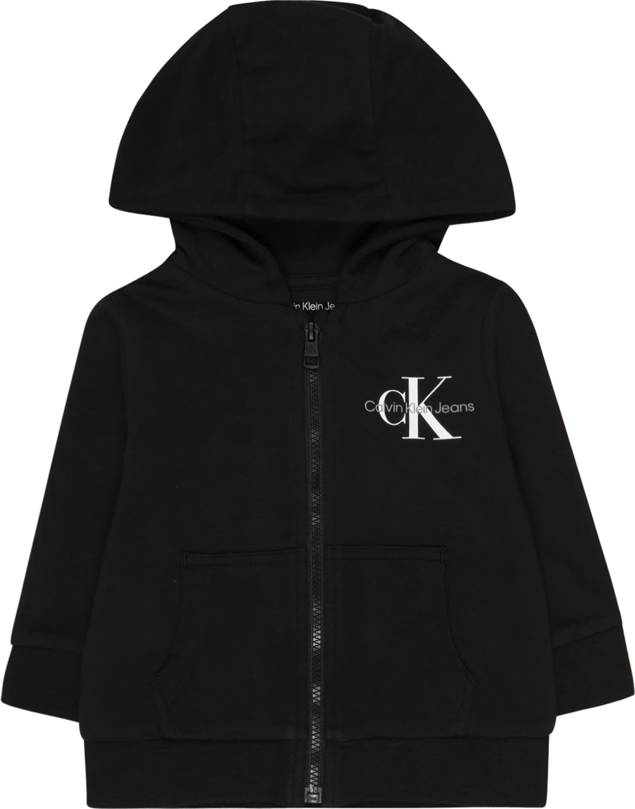 Calvin Klein Jeans Mikina černá / bílá / šedá