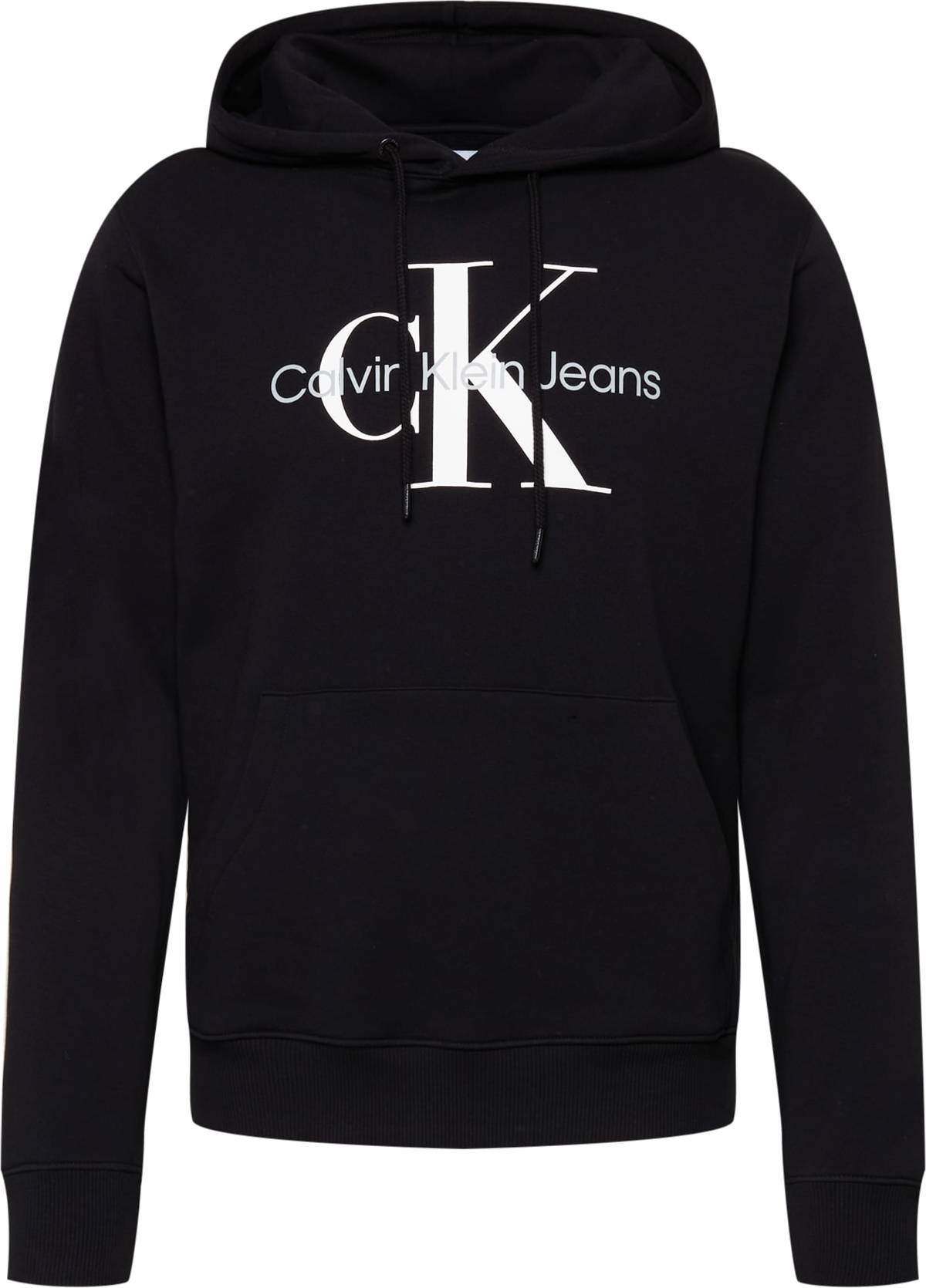 Calvin Klein Jeans Mikina černá / bílá / světle šedá