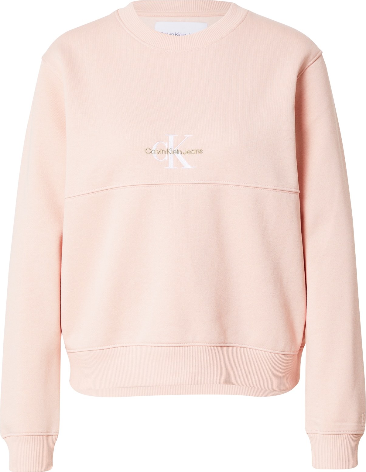 Calvin Klein Jeans Mikina růžová / béžová / bílá