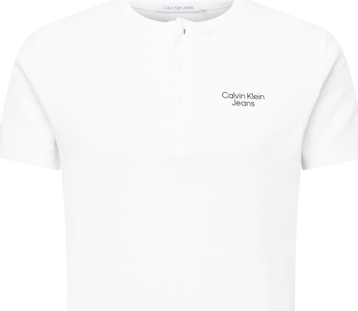 Calvin Klein Jeans Tričko bílá / černá
