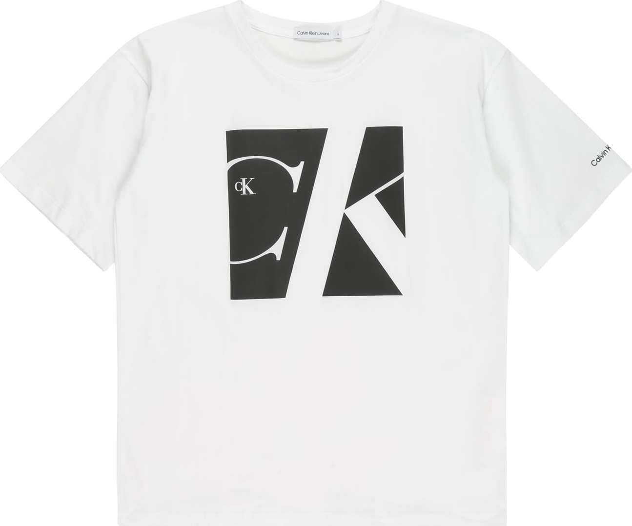 Calvin Klein Jeans Tričko bílá / černá