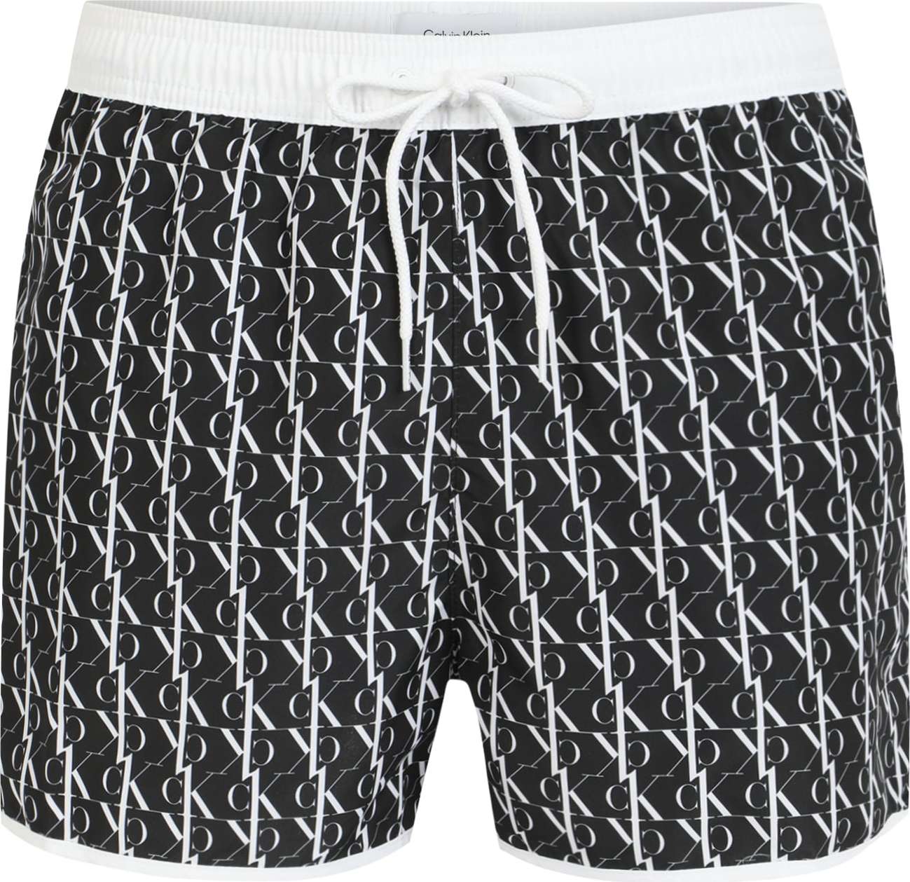 Calvin Klein Swimwear Plavecké šortky bílá / černá