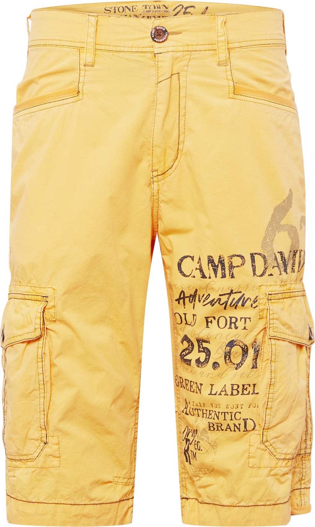 CAMP DAVID Kalhoty černá / jasně oranžová