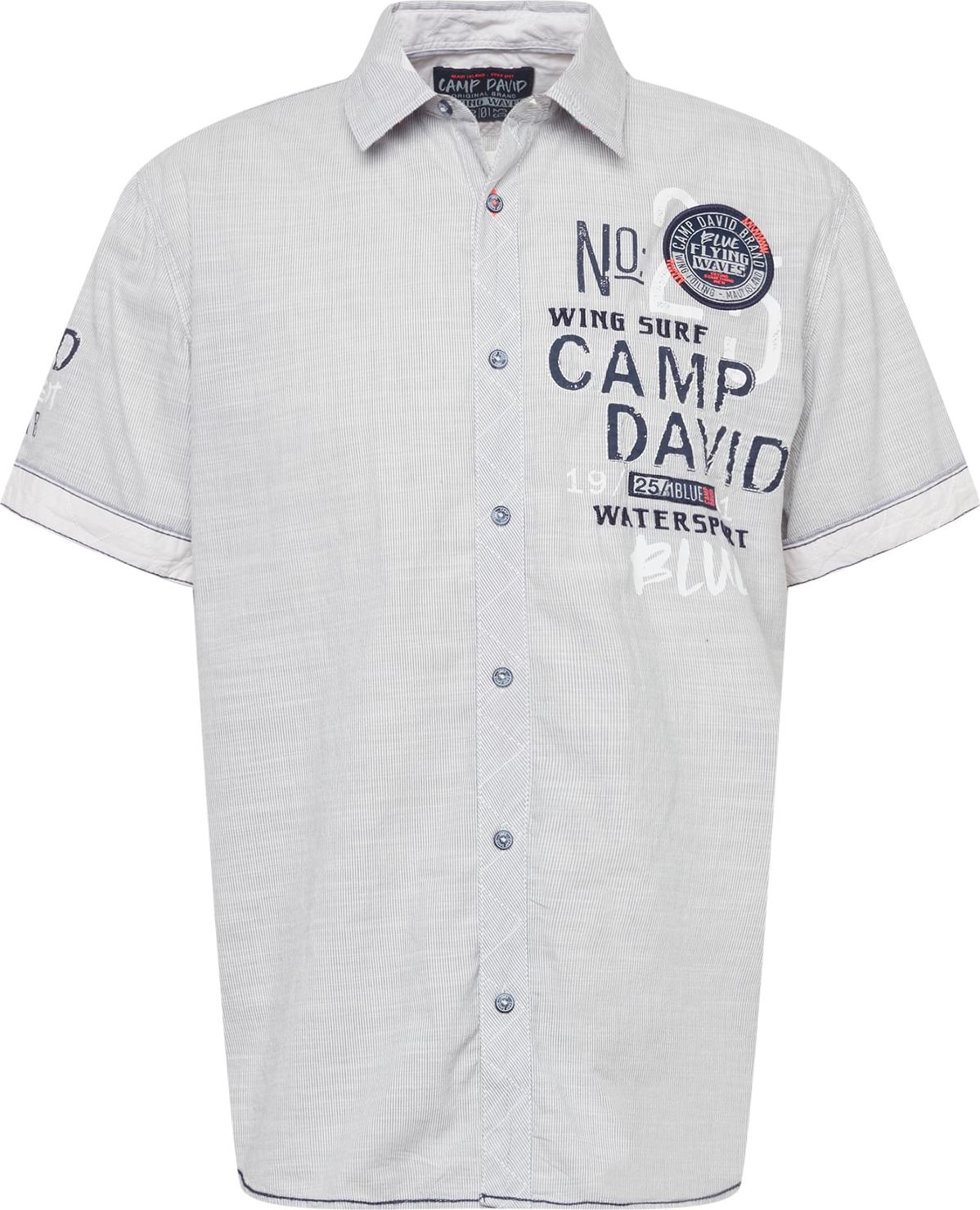 CAMP DAVID Košile chladná modrá / námořnická modř / bílá / korálová