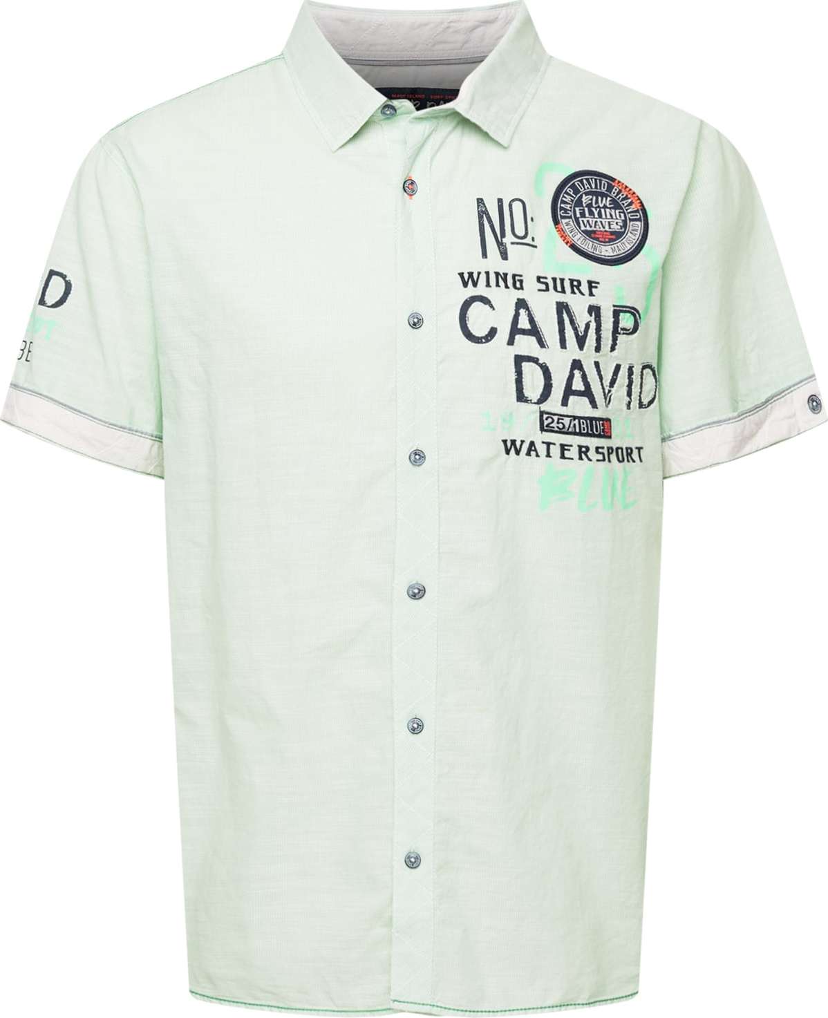 CAMP DAVID Košile mátová / bílá / námořnická modř / světle zelená
