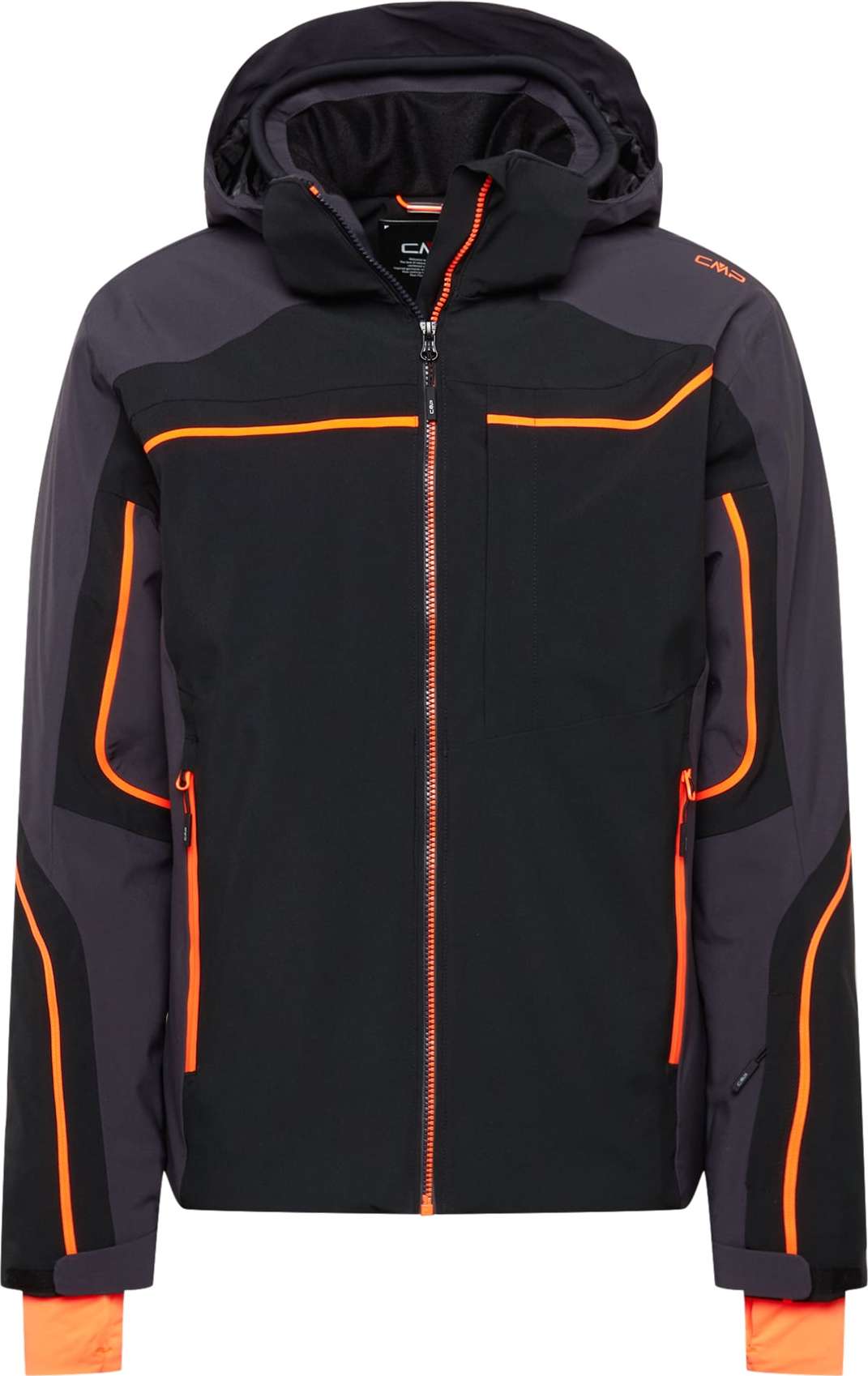 CMP Outdoorová bunda černá / oranžová / antracitová