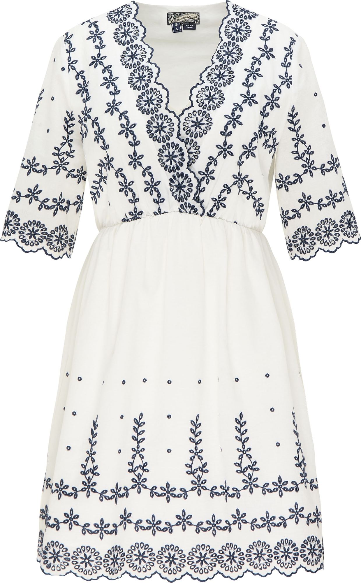 DreiMaster Vintage Letní šaty bílá / námořnická modř