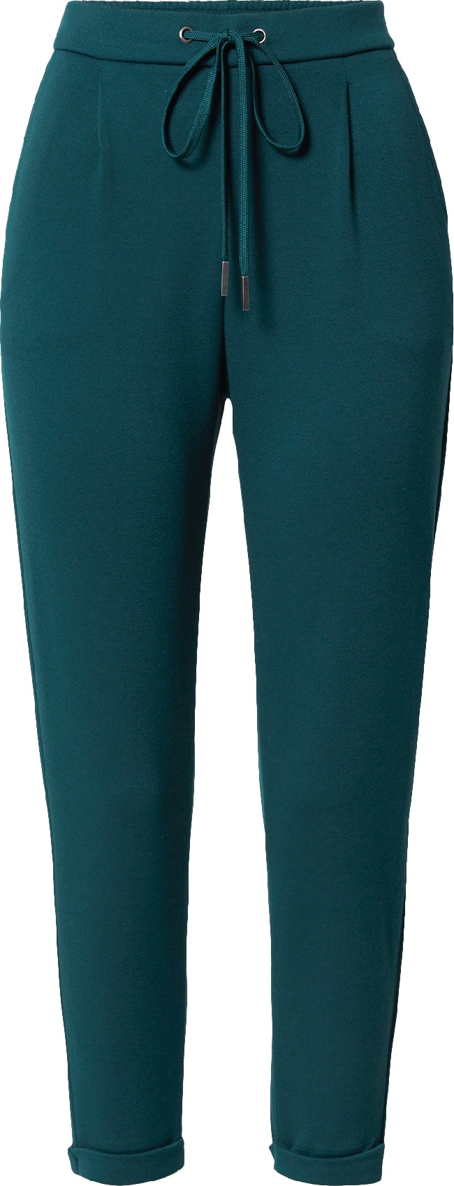 ESPRIT Kalhoty se sklady v pase smaragdová