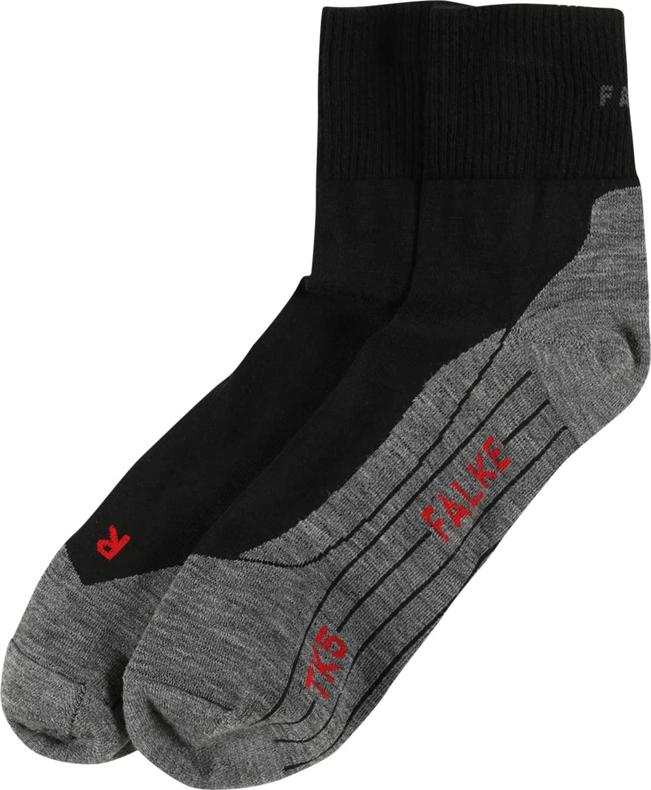 FALKE Sportovní ponožky černá / šedá / červená