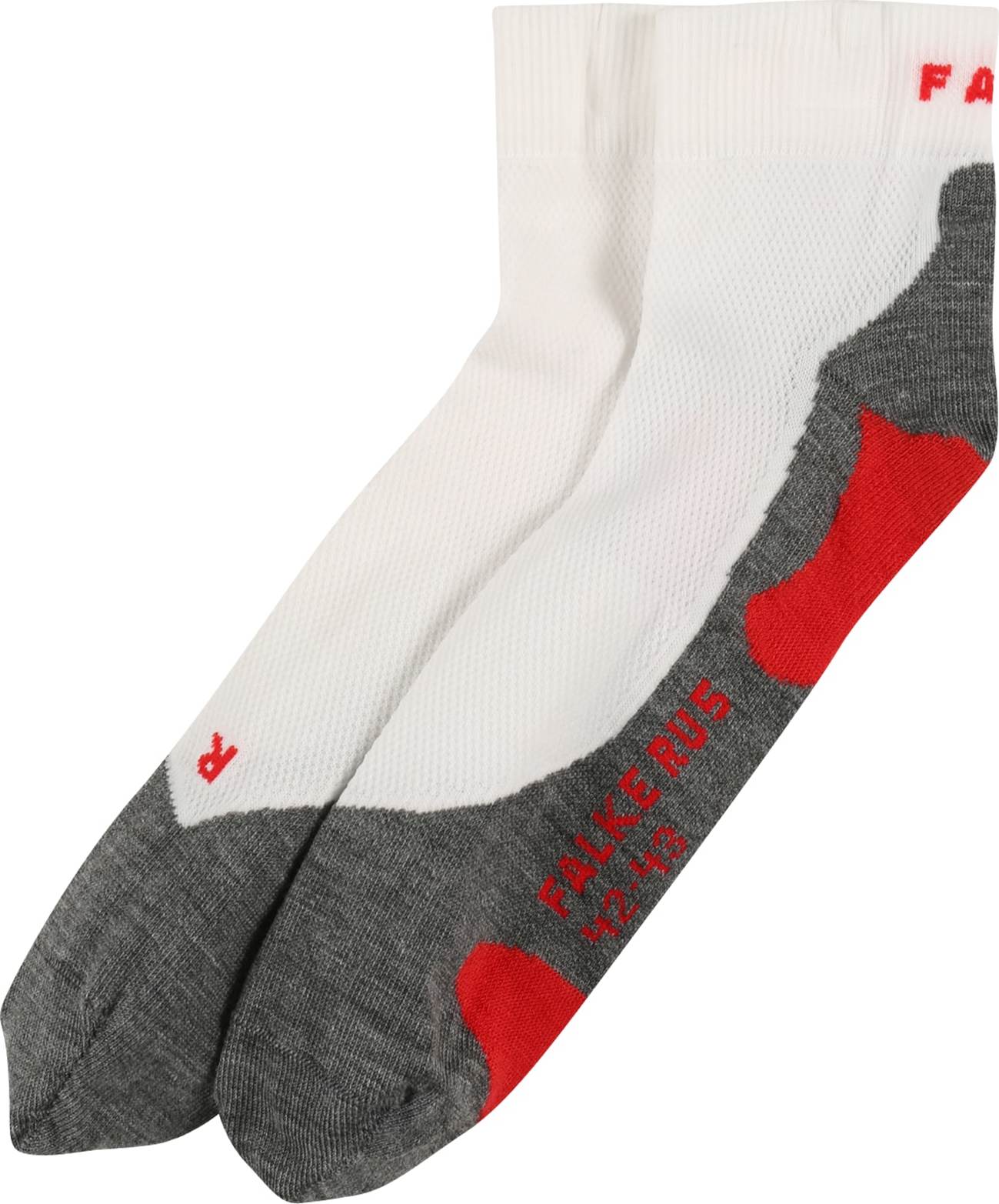 FALKE Sportovní ponožky 'RU5' šedá / červená / bílá