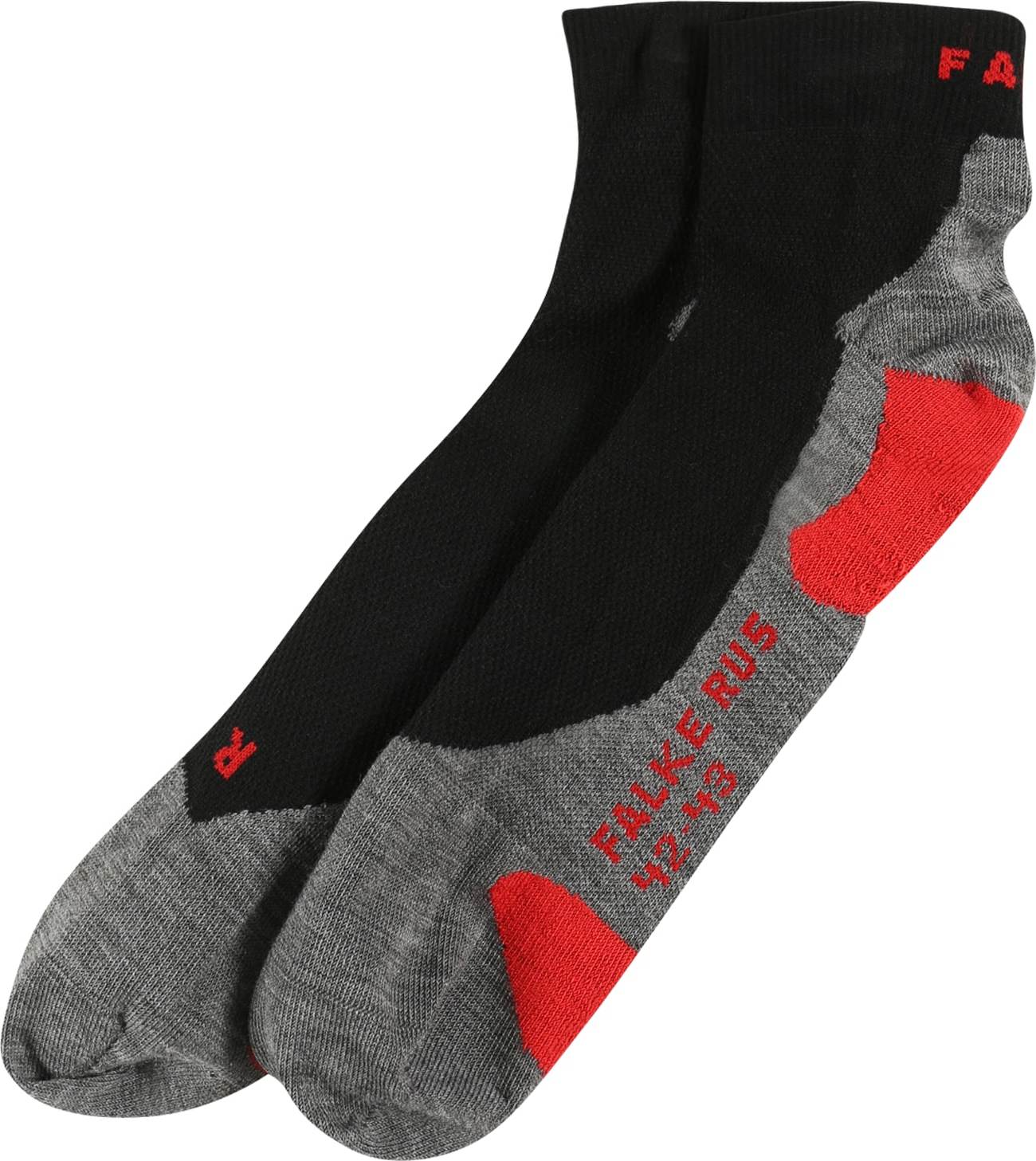 FALKE Sportovní ponožky šedá / červená / černá