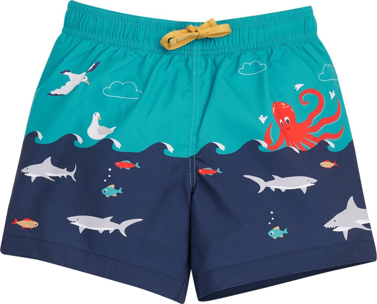 Frugi Plavecké šortky 'Polkerris' azurová modrá / tmavě modrá / mix barev