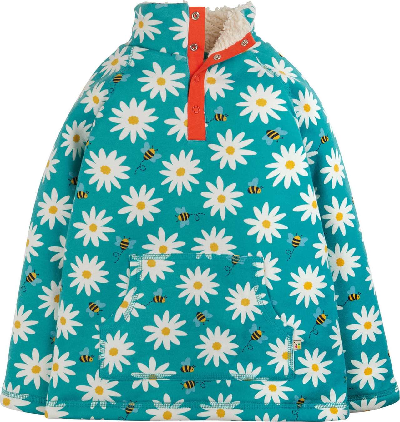 Frugi Přechodná bunda 'Snuggle' nefritová / bílá / žlutá / světle červená