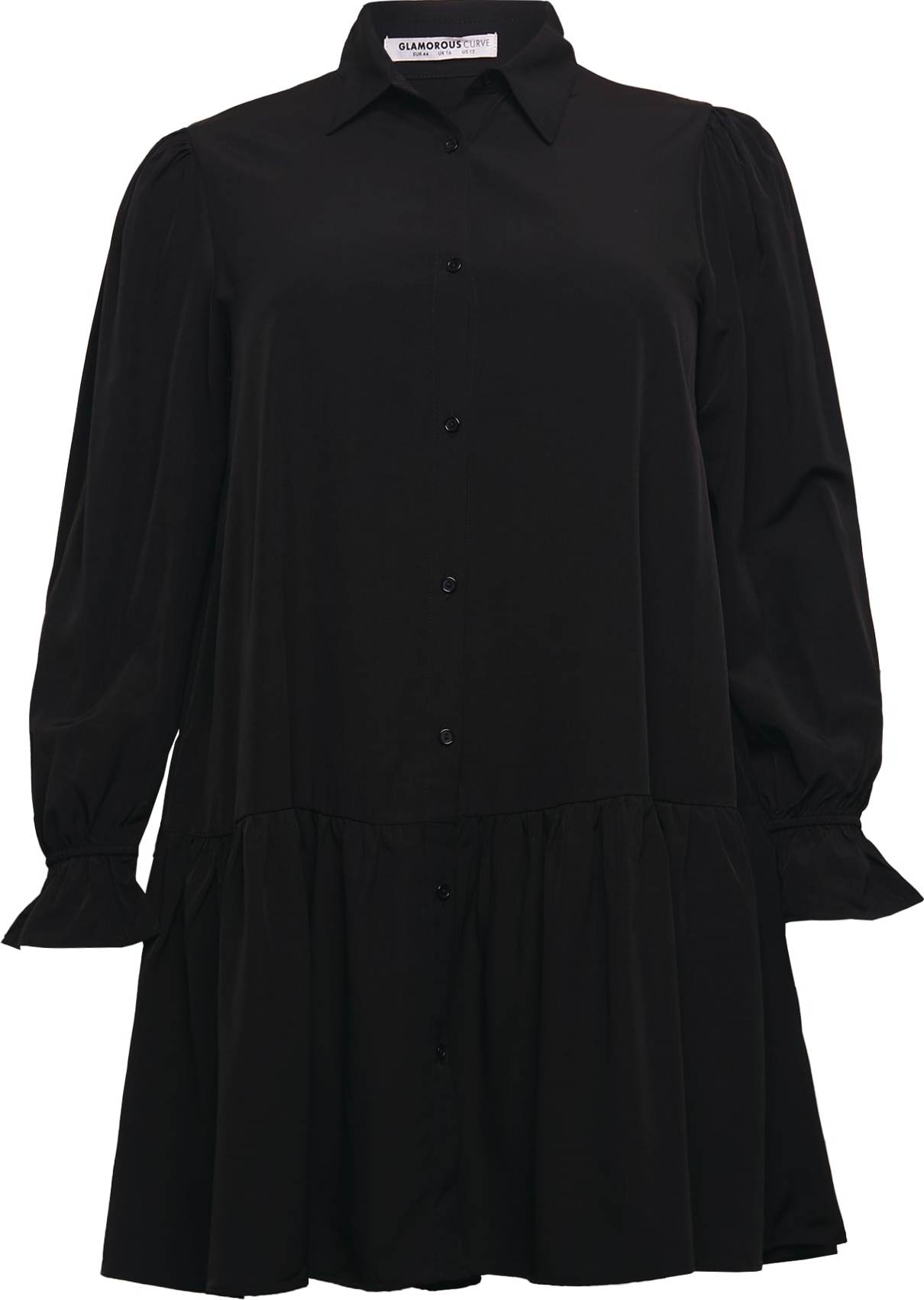 GLAMOROUS CURVE Košilové šaty černá