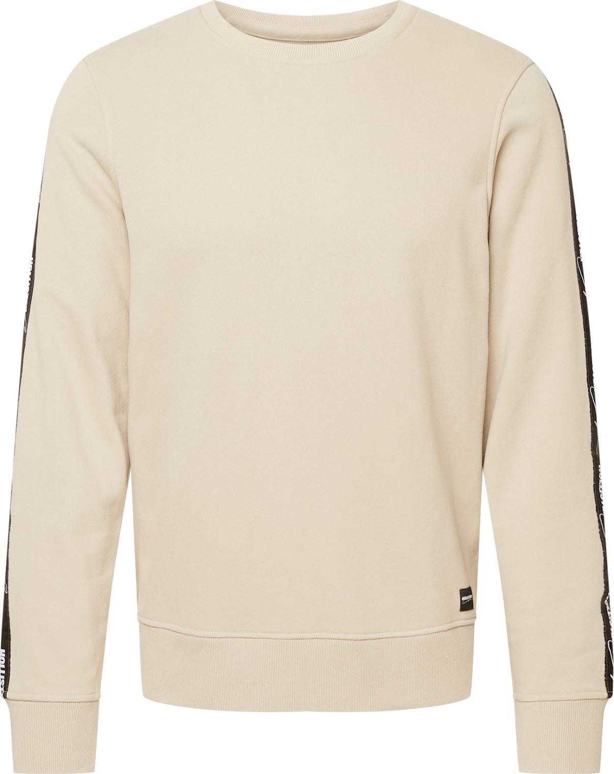 HOLLISTER Mikina světle hnědá / bílá / černá
