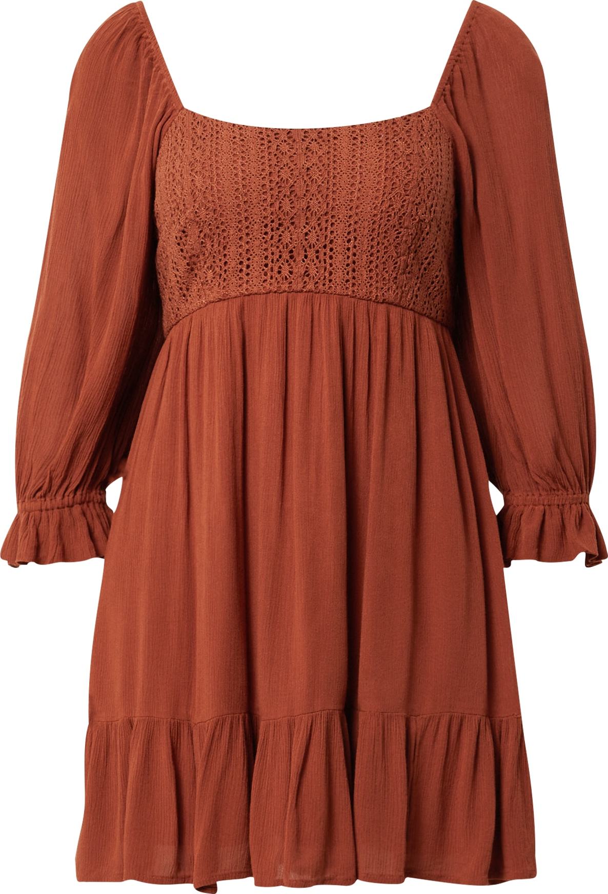 HOLLISTER Šaty 'EMEA' hnědá