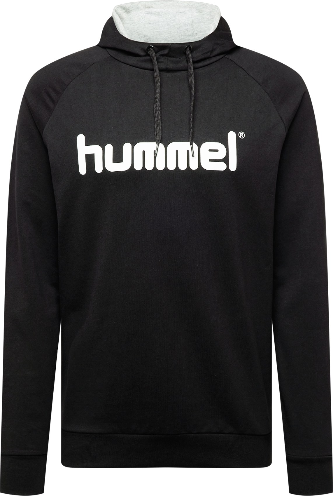 Hummel Sportovní mikina černá / bílá / šedý melír