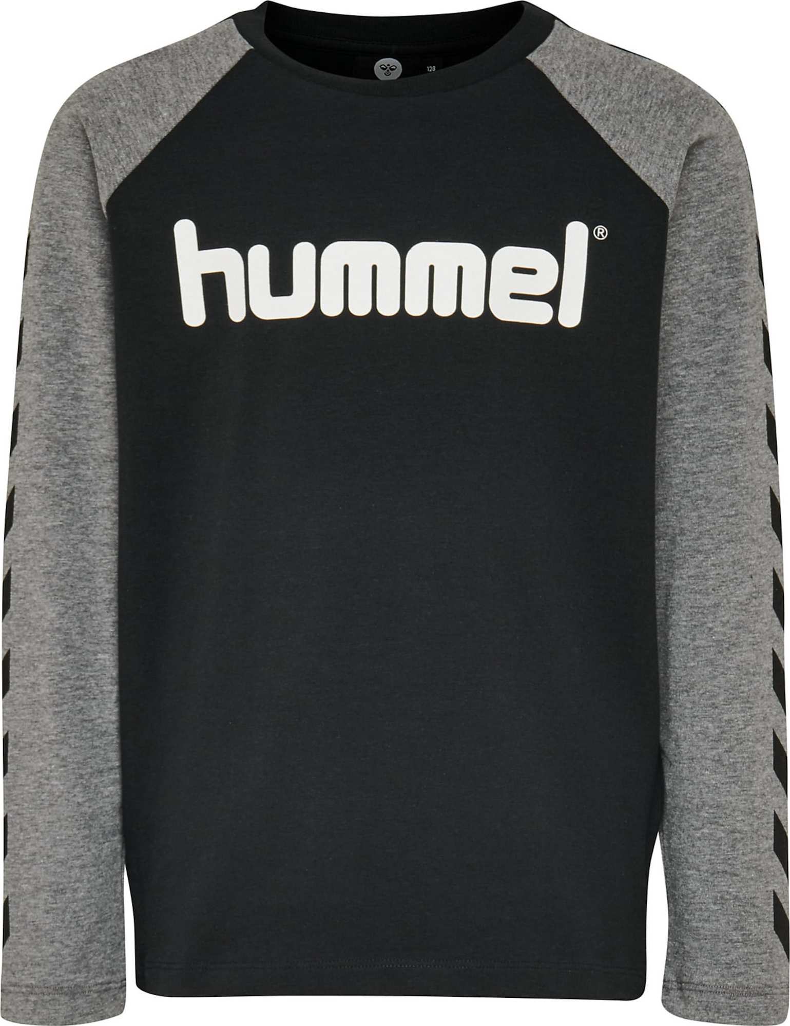 Hummel Tričko 'BOYS' černá / bílá / šedý melír
