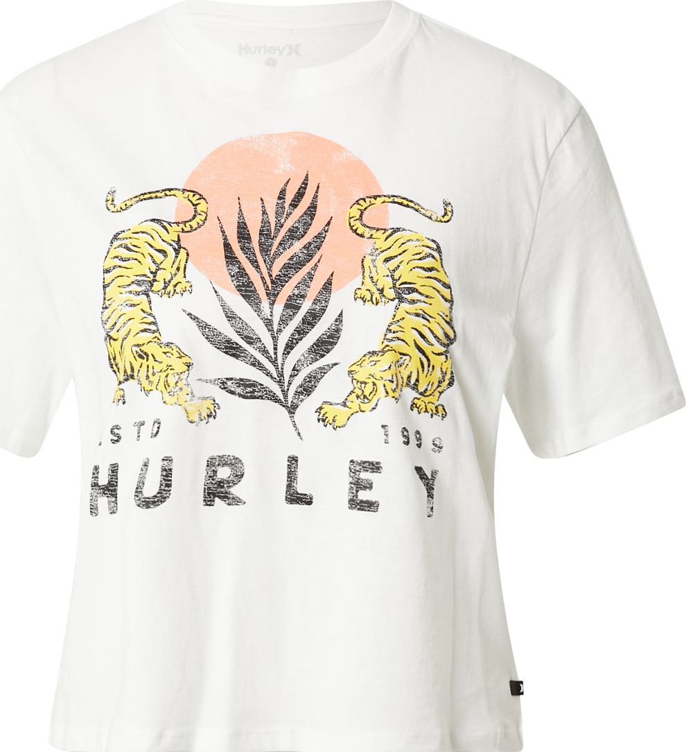 Hurley Funkční tričko 'LE TIGRE' béžová / černá / žlutá