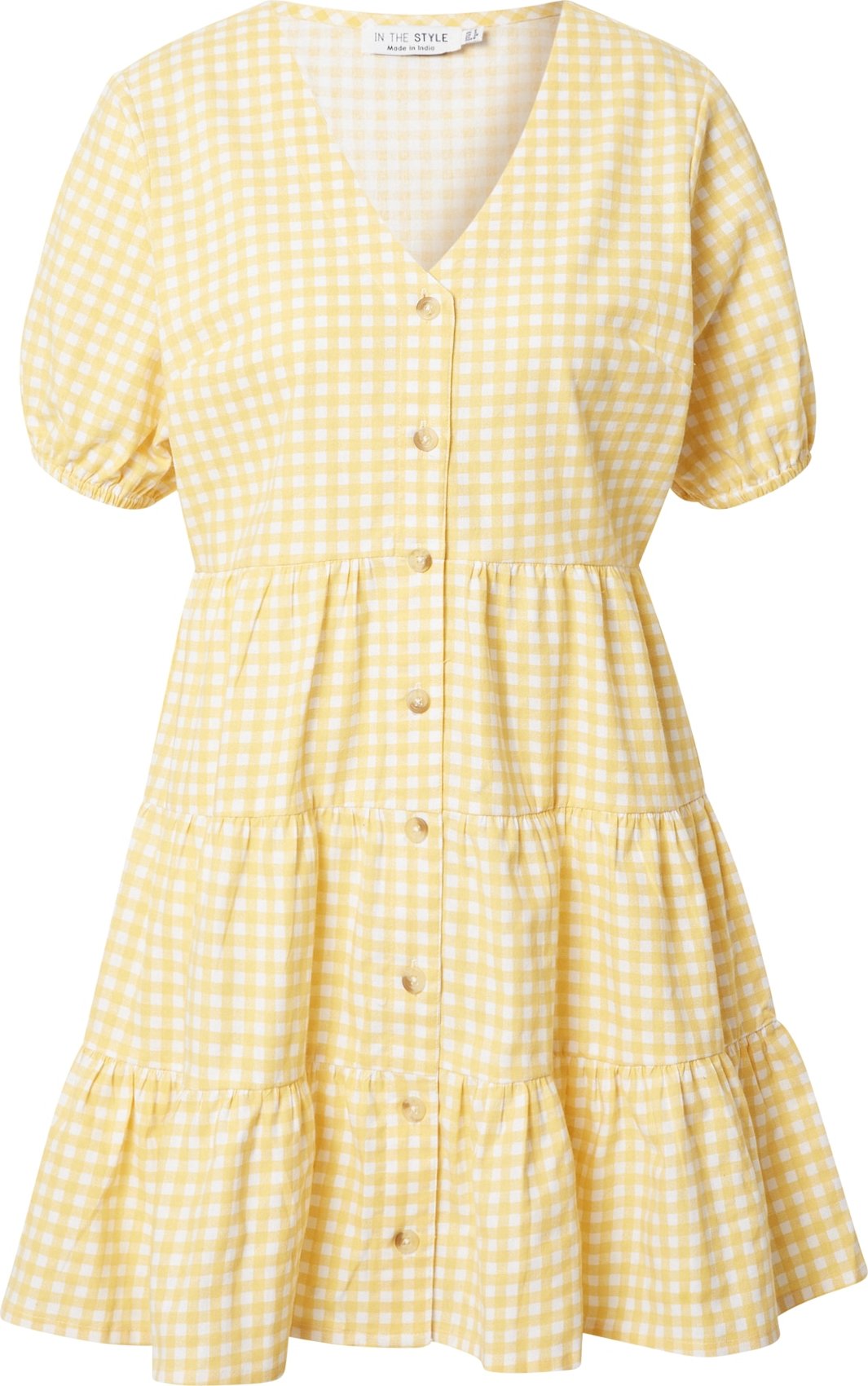 In The Style Košilové šaty 'JOSSA' světle žlutá / bílá