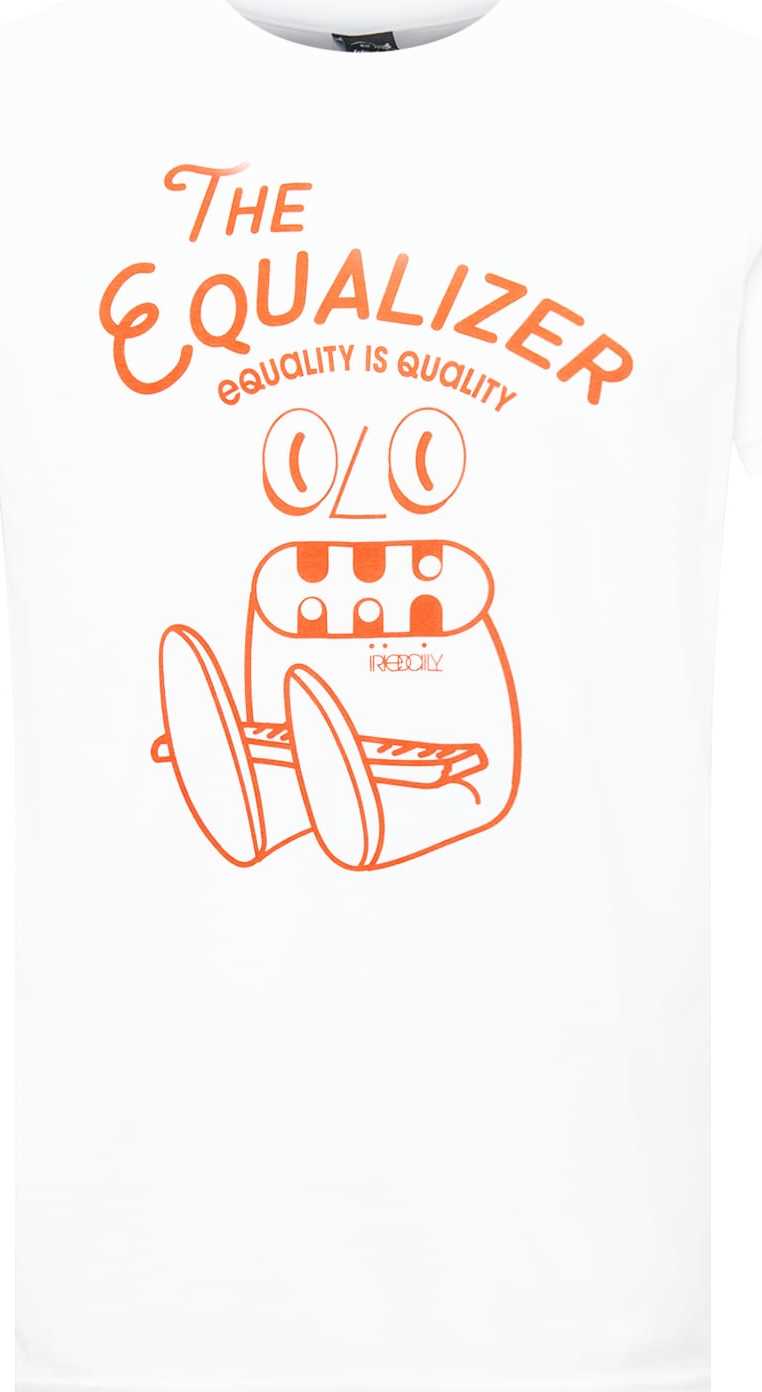 Iriedaily Tričko 'Qualikey' bílá / oranžová