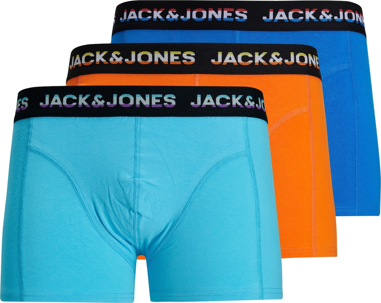 JACK & JONES Boxerky 'Heatwave' oranžová / světlemodrá / modrá