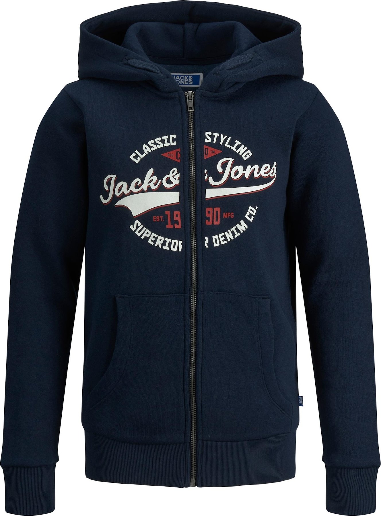 Jack & Jones Junior Mikina námořnická modř / bílá / červená