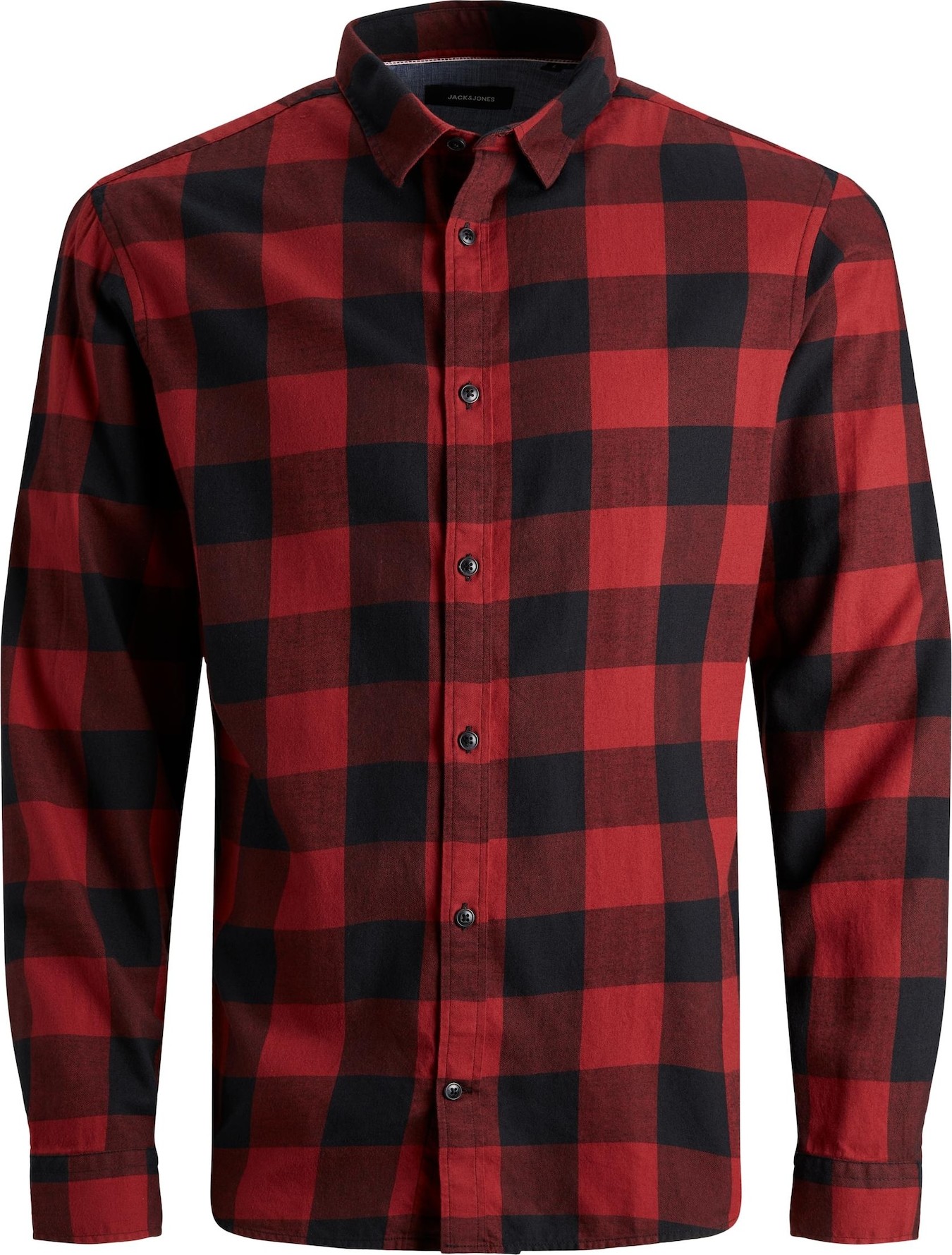 JACK & JONES Košile 'Gingham' rezavě červená / černá