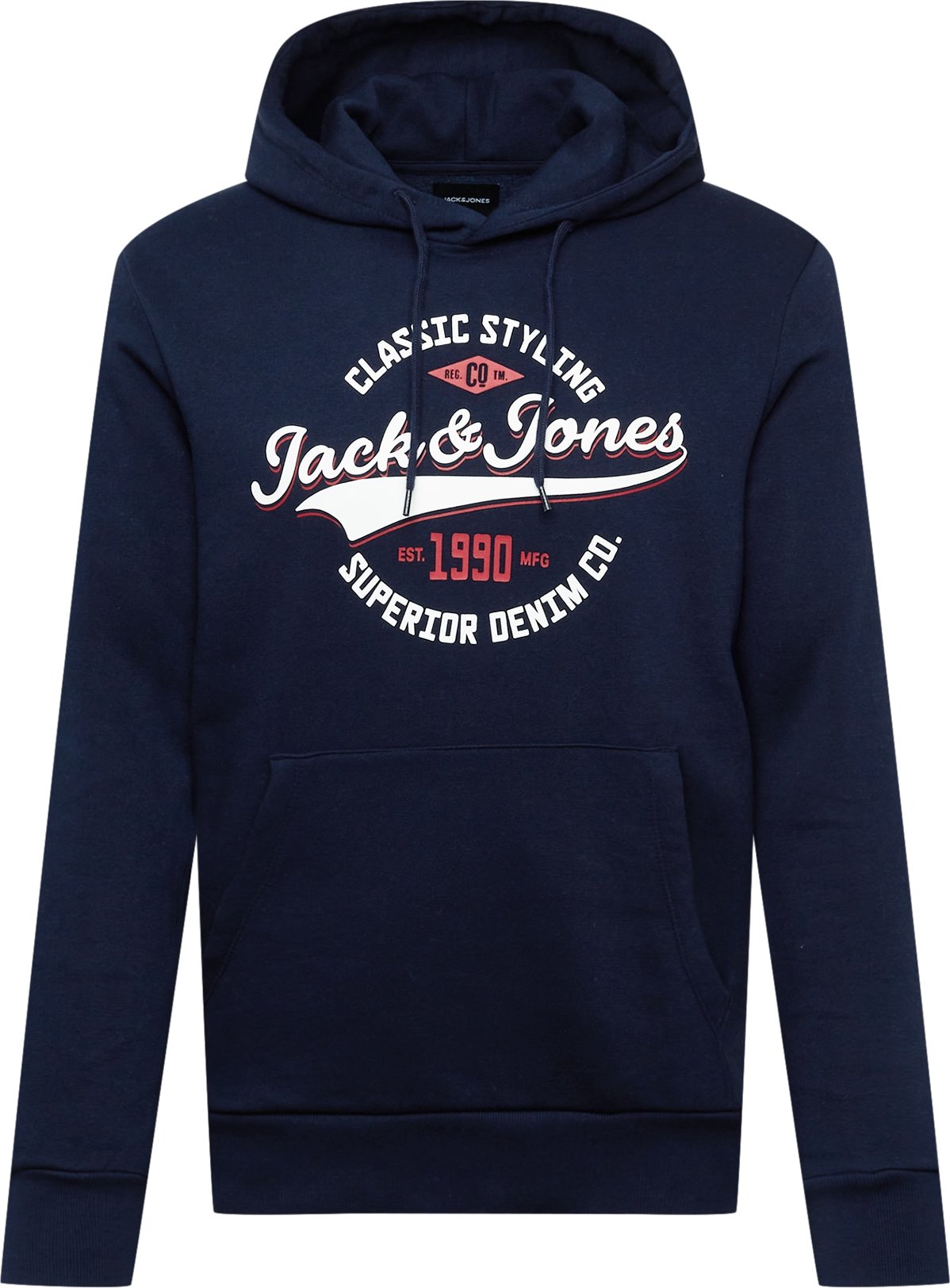 JACK & JONES Mikina bílá / námořnická modř / červená