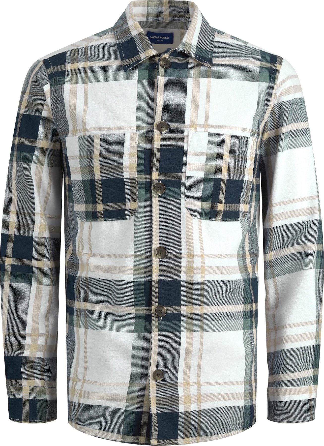 JACK & JONES Přechodná bunda 'DEREK' přírodní bílá / tělová / černá / zelená
