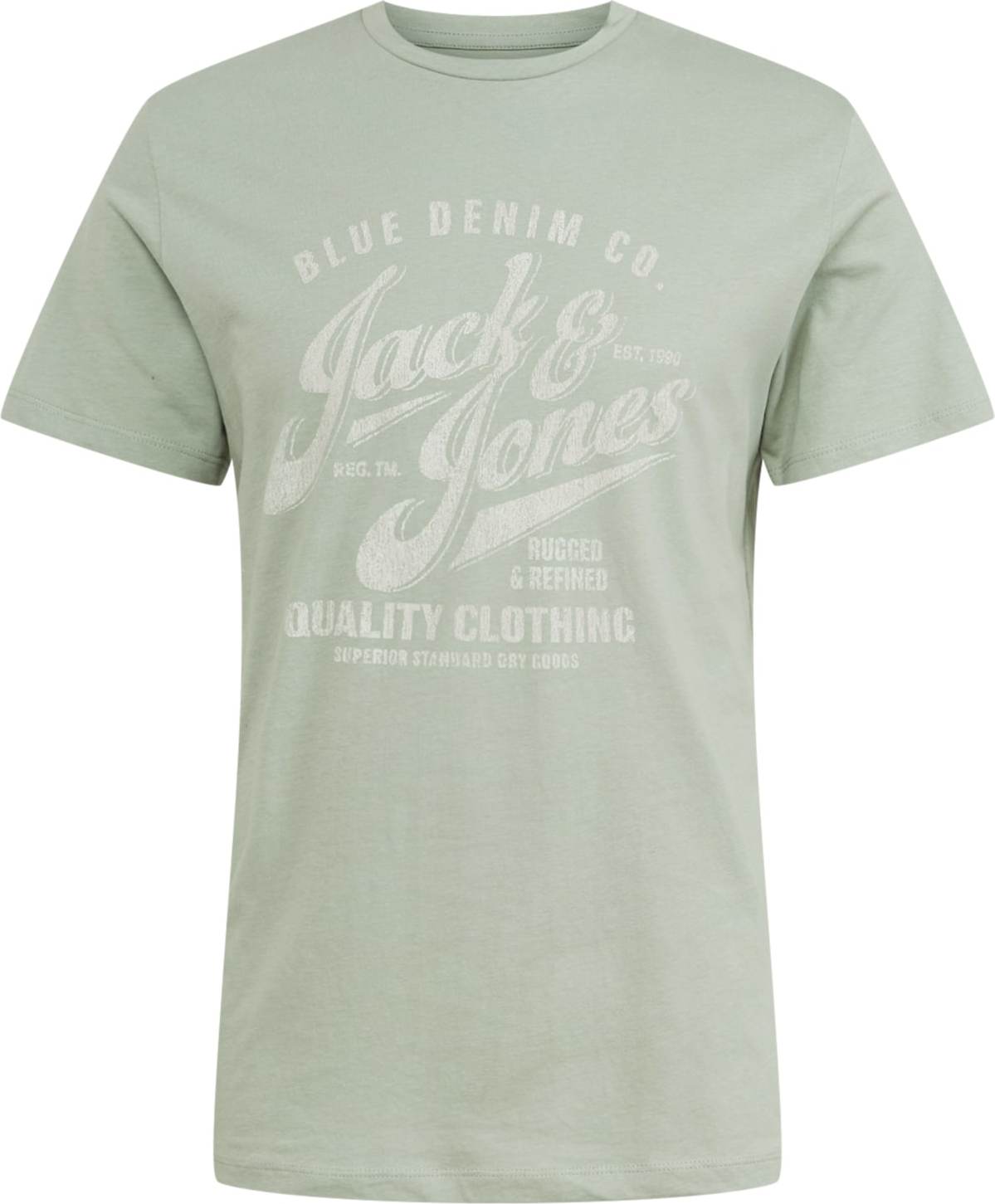 JACK & JONES Tričko khaki / bílá