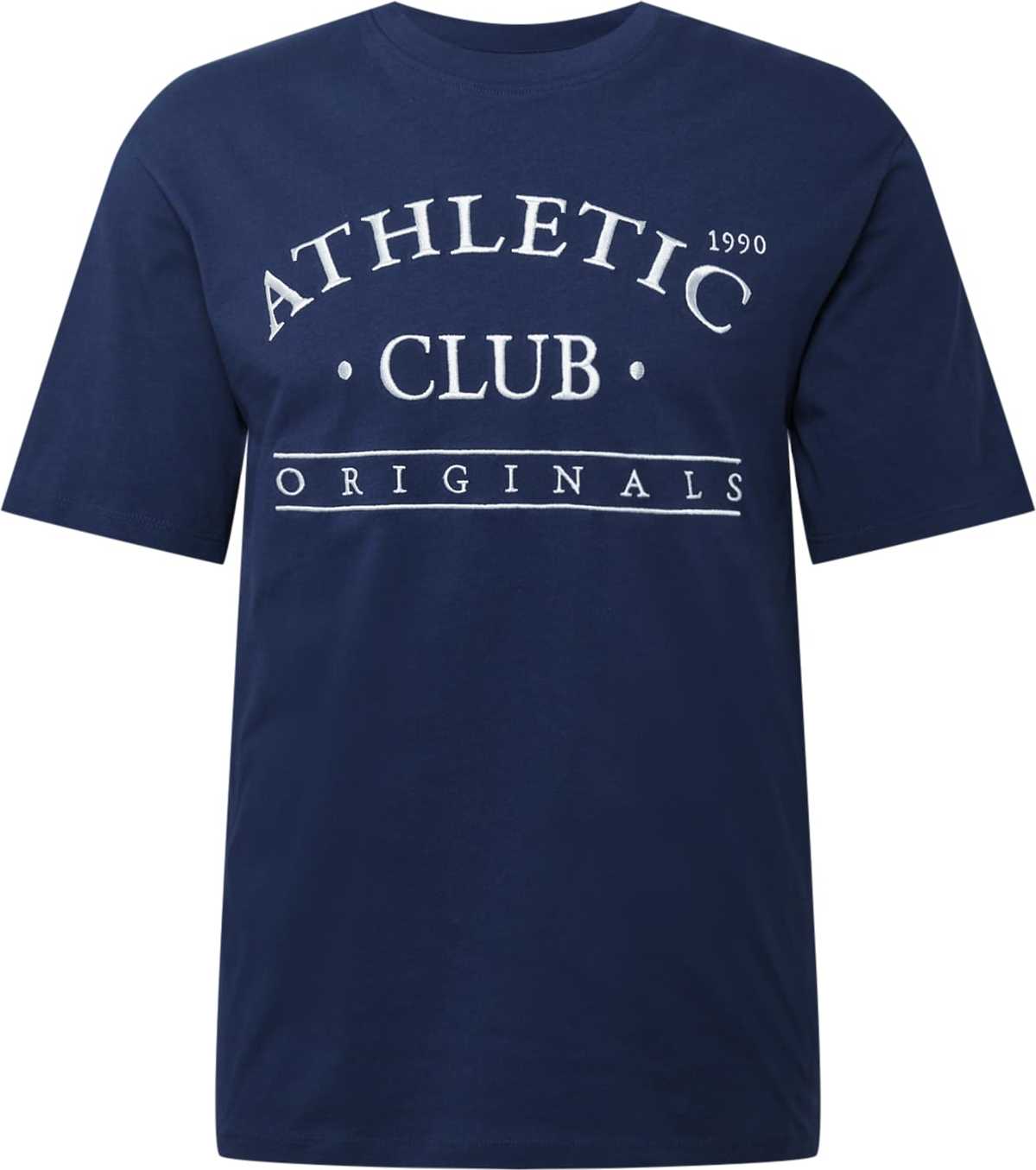 JACK & JONES Tričko 'TOBIAS' tmavě modrá / bílá
