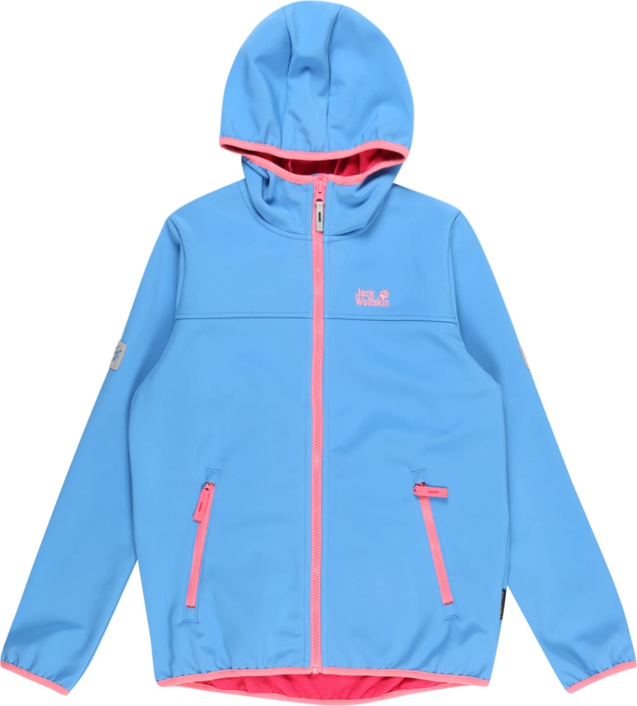 JACK WOLFSKIN Outdoorová bunda 'FOURWINDS' světlemodrá / tmavě růžová