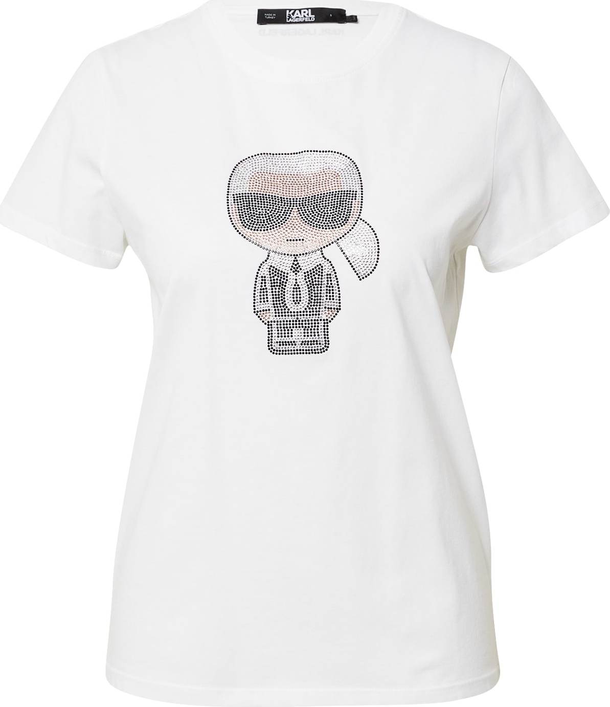 Karl Lagerfeld Tričko bílá / černá / béžová / stříbrná