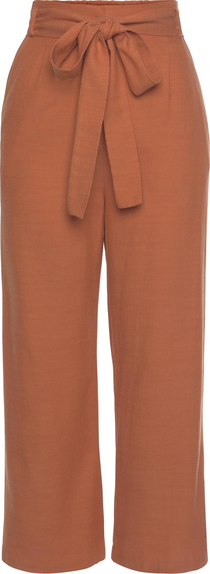 LASCANA Kalhoty se sklady v pase tmavě oranžová