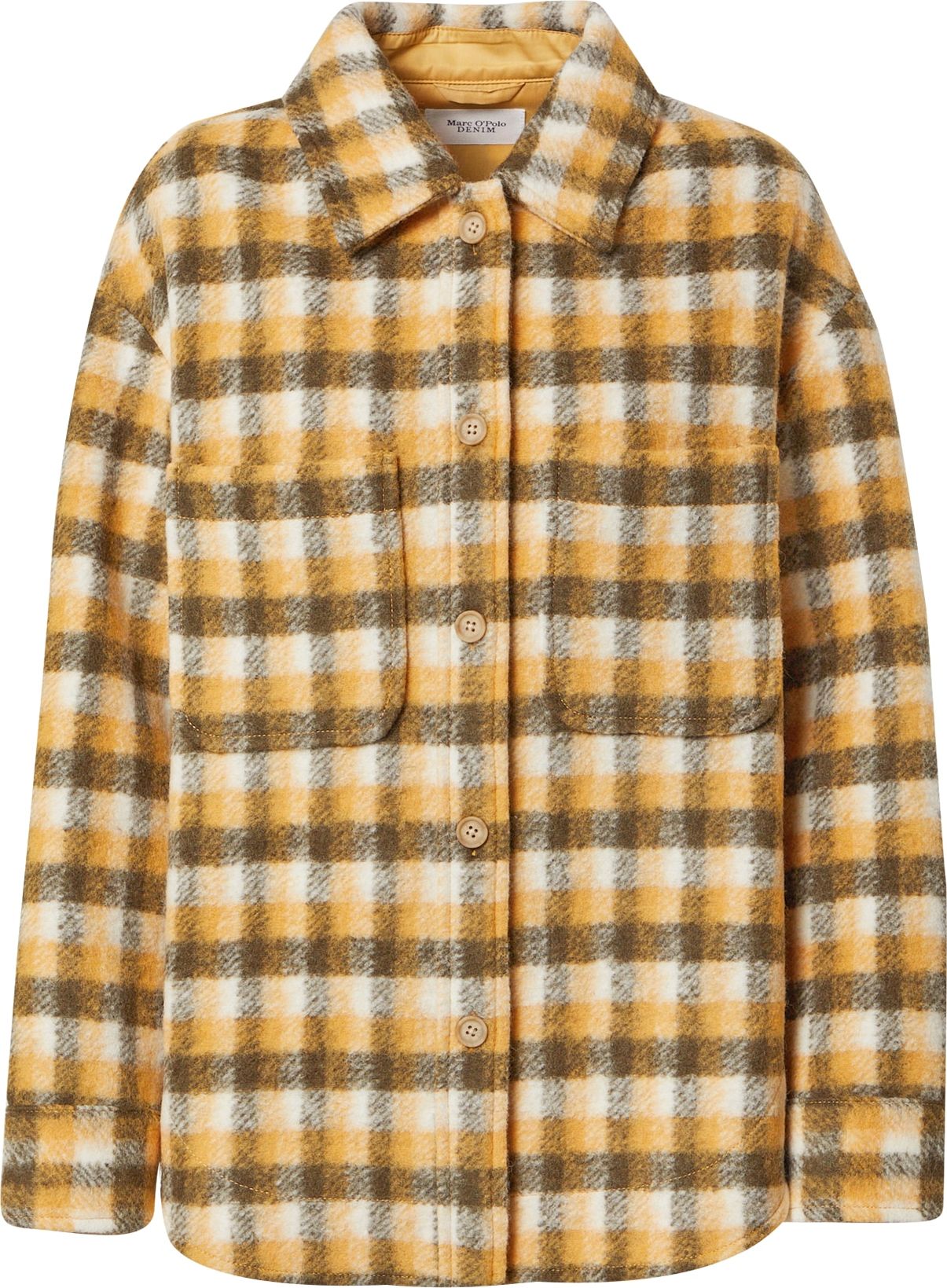 Marc O'Polo DENIM Přechodná bunda khaki / bílá / koňaková