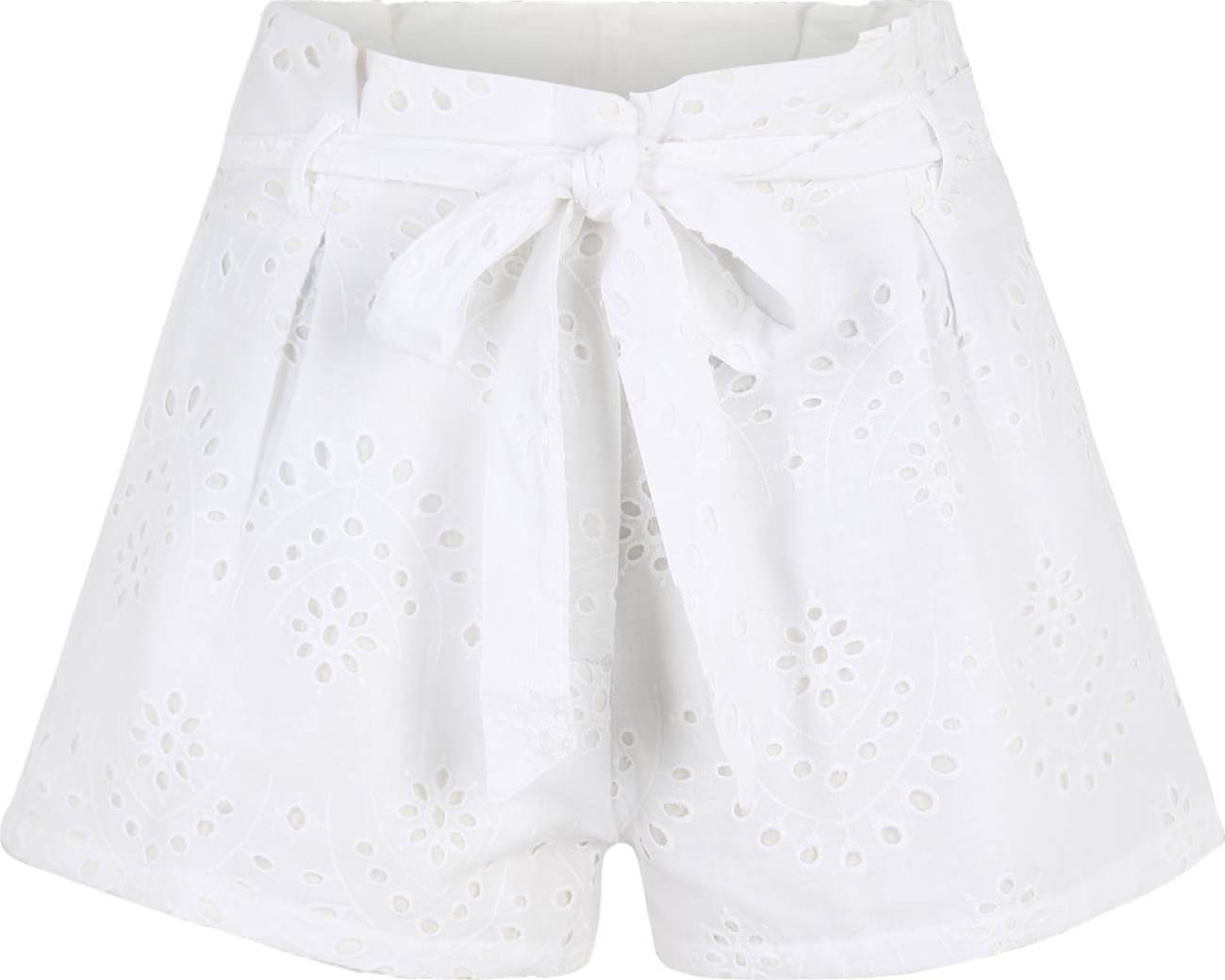 Missguided Petite Kalhoty se sklady v pase bílá
