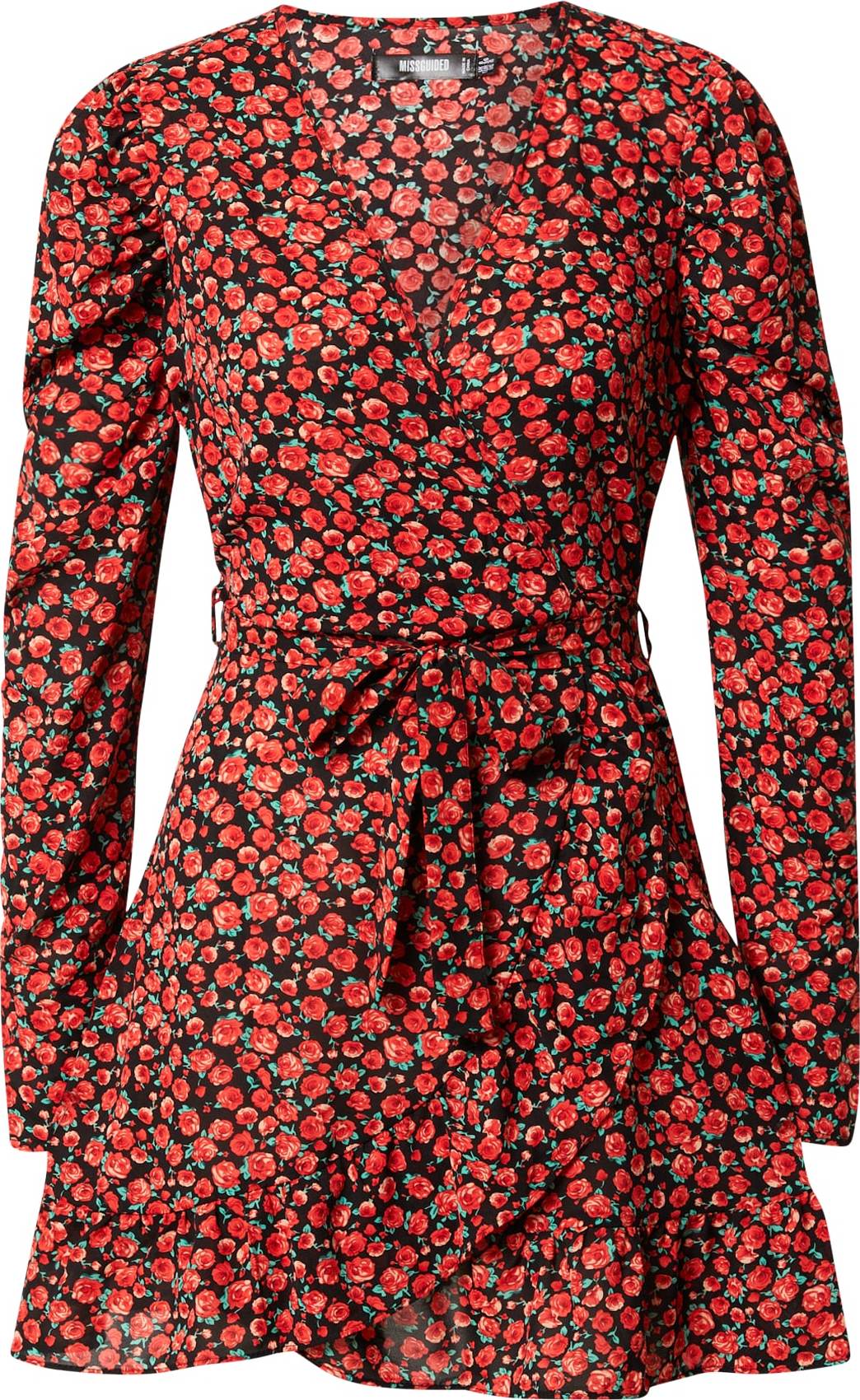Missguided Šaty černá / červená / zelená