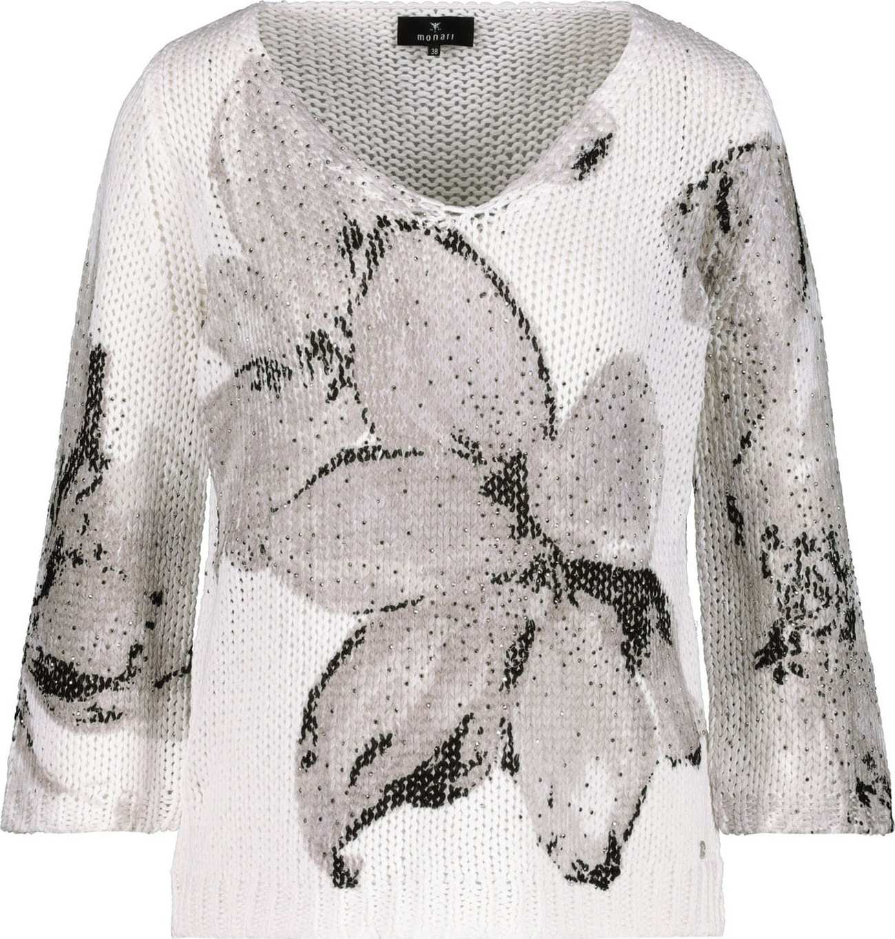 monari Svetr offwhite / starorůžová / černá