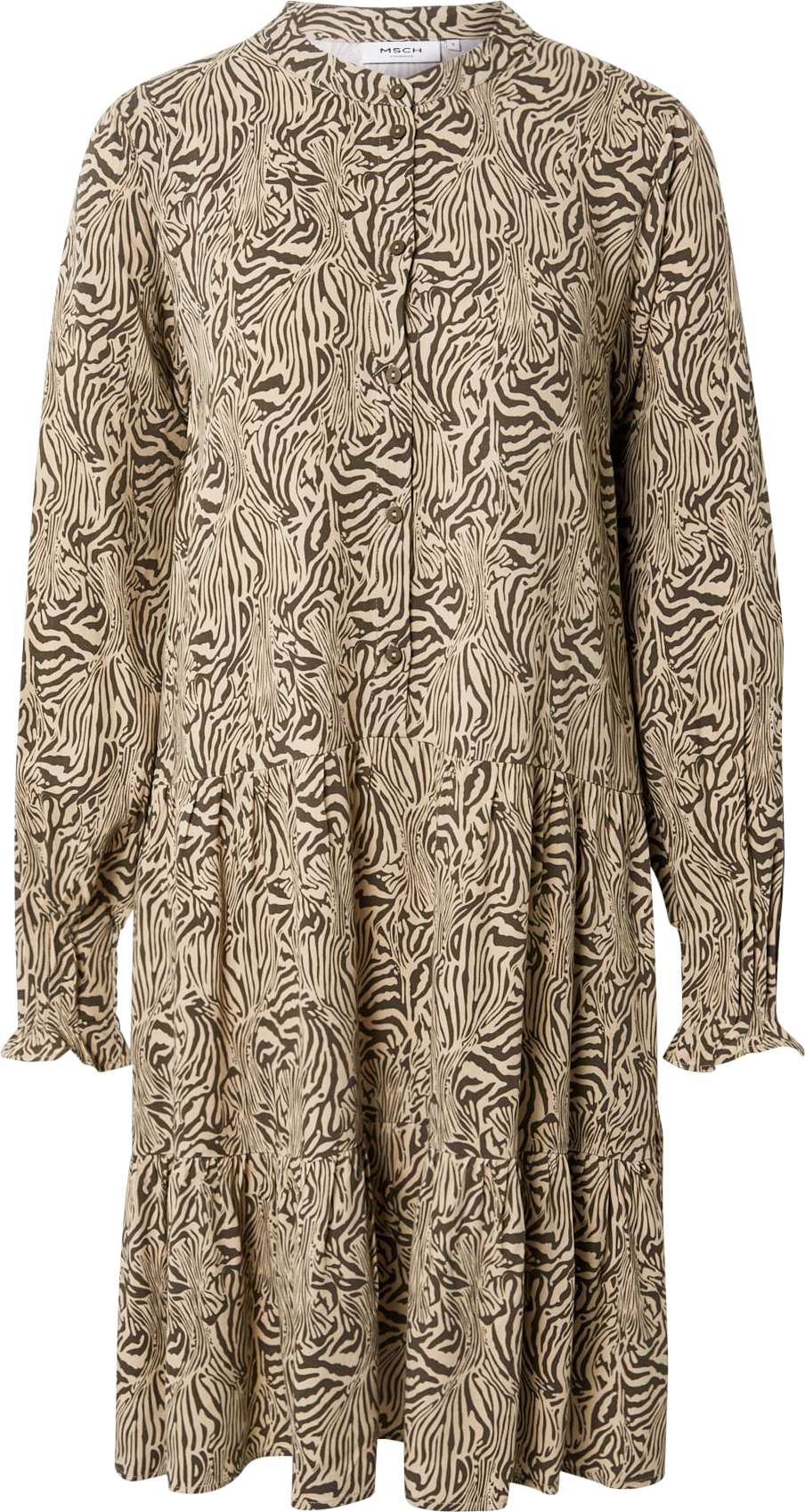 MOSS COPENHAGEN Košilové šaty 'Petina' světle hnědá / tmavě hnědá