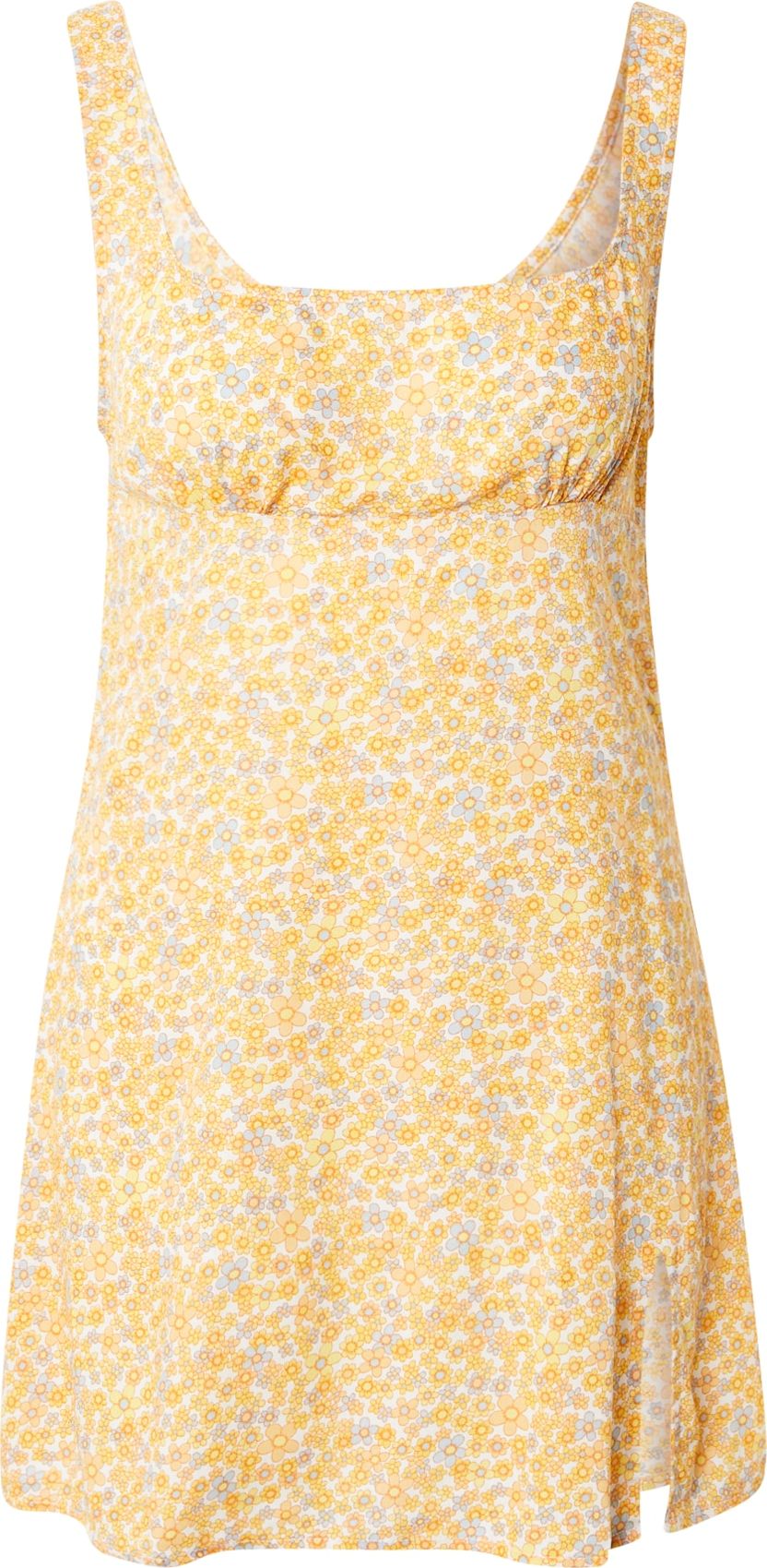 Motel Letní šaty 'Mehra' žlutá / pastelová modrá / bílá