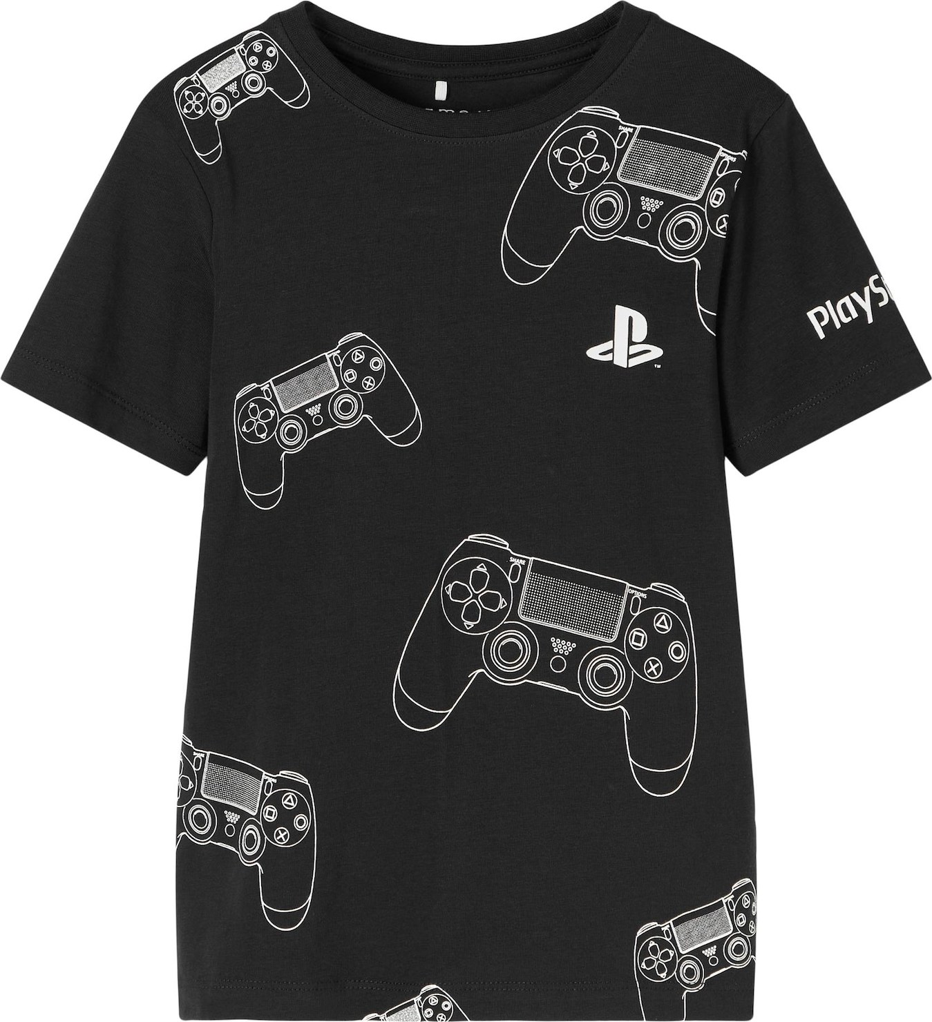 NAME IT Tričko 'Playstation Alfe' černá / bílá