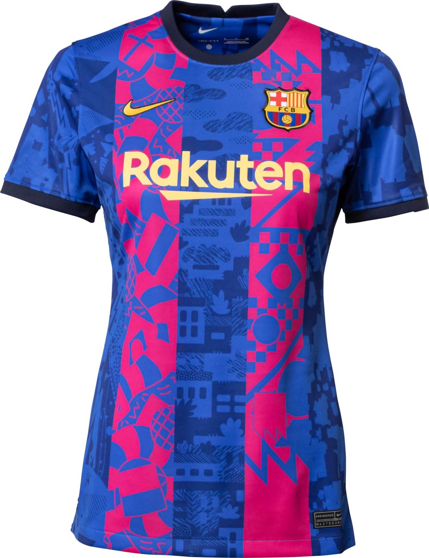 NIKE Funkční tričko 'FC Barcelona 2021/22 Stadium Third' královská modrá / tmavě růžová / žlutá / námořnická modř