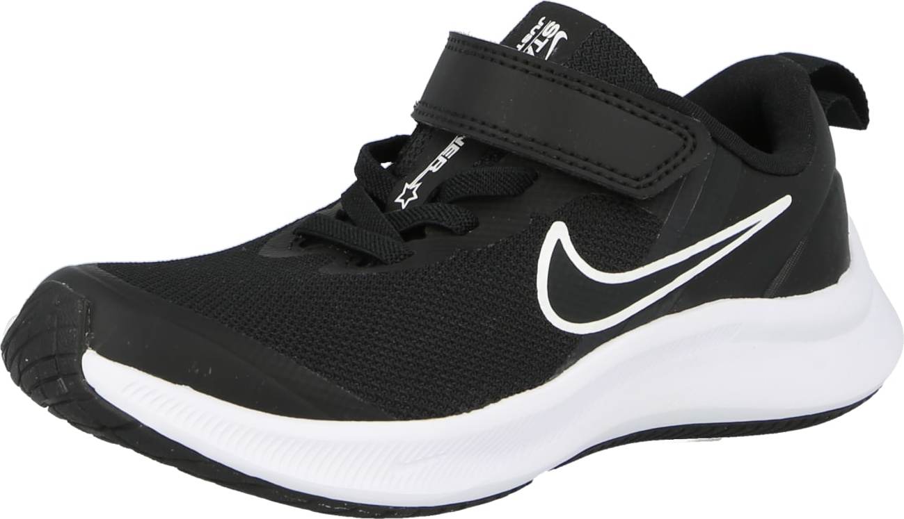 NIKE Sportovní boty 'Star Runner 3' černá / bílá