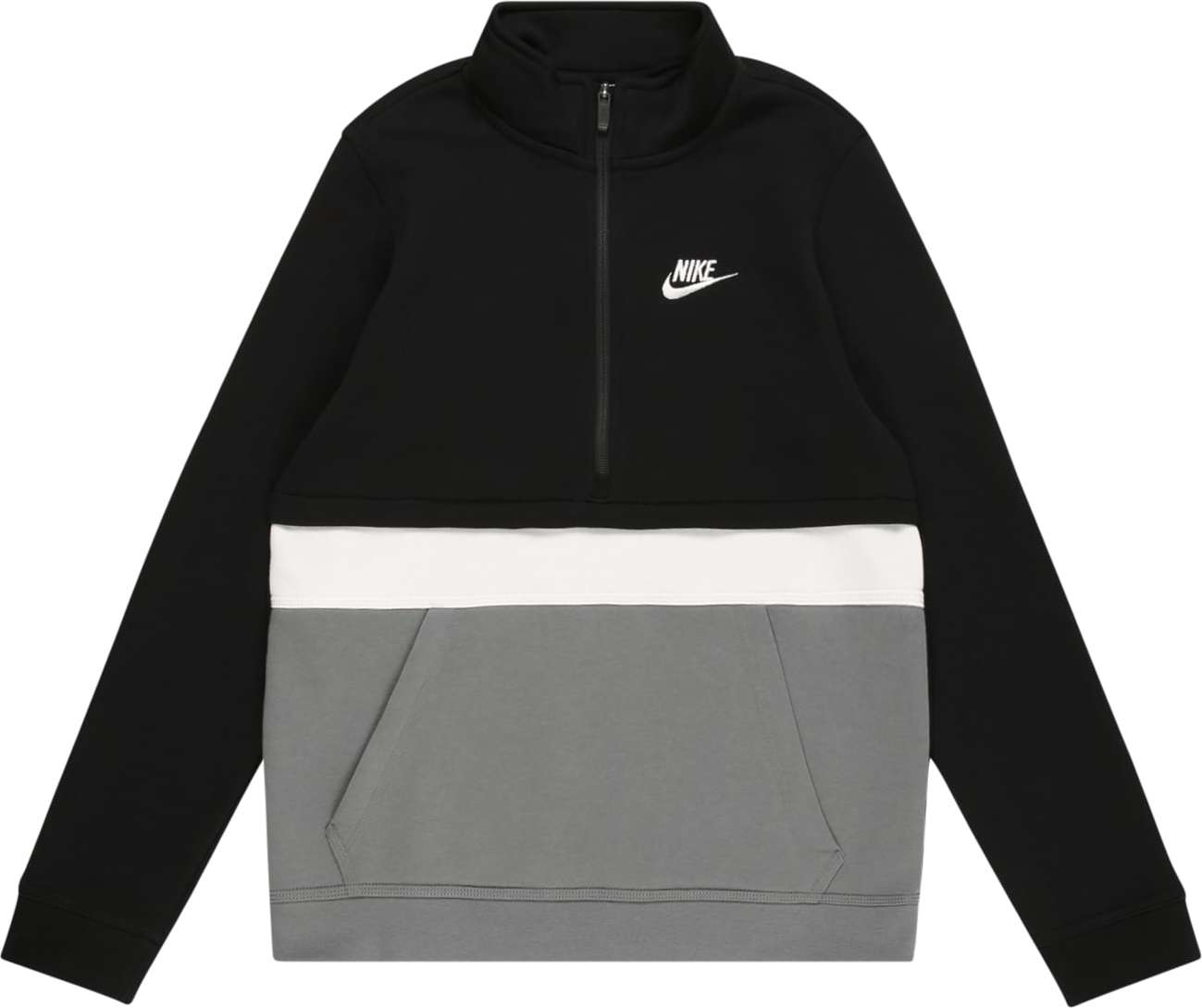 Nike Sportswear Mikina černá / šedá / bílá