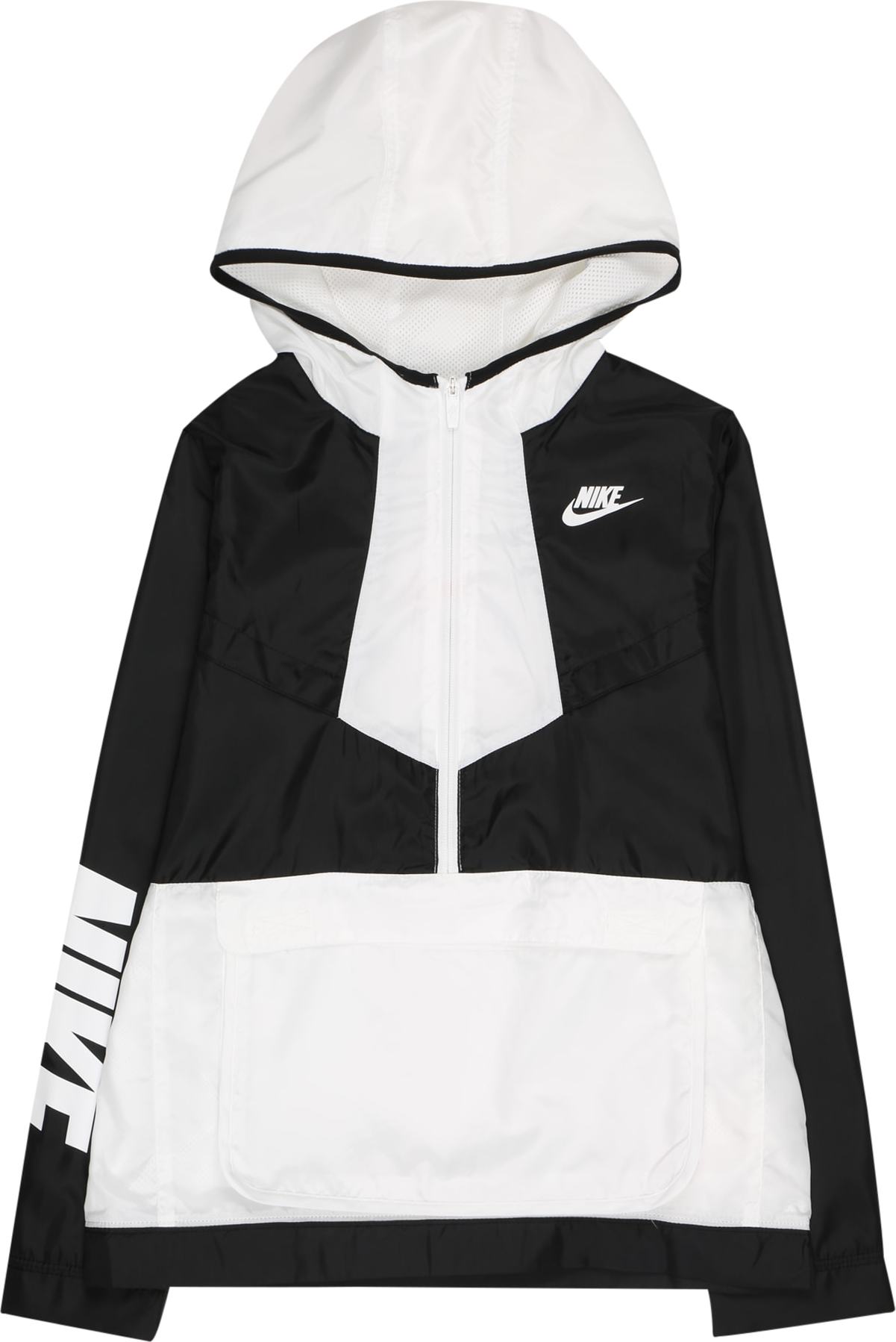 Nike Sportswear Přechodná bunda černá / bílá