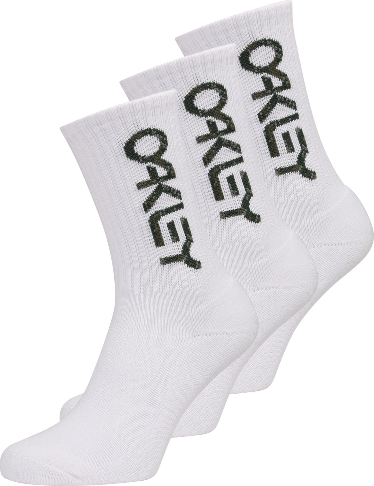 OAKLEY Sportovní ponožky bílá / khaki / olivová / šedá