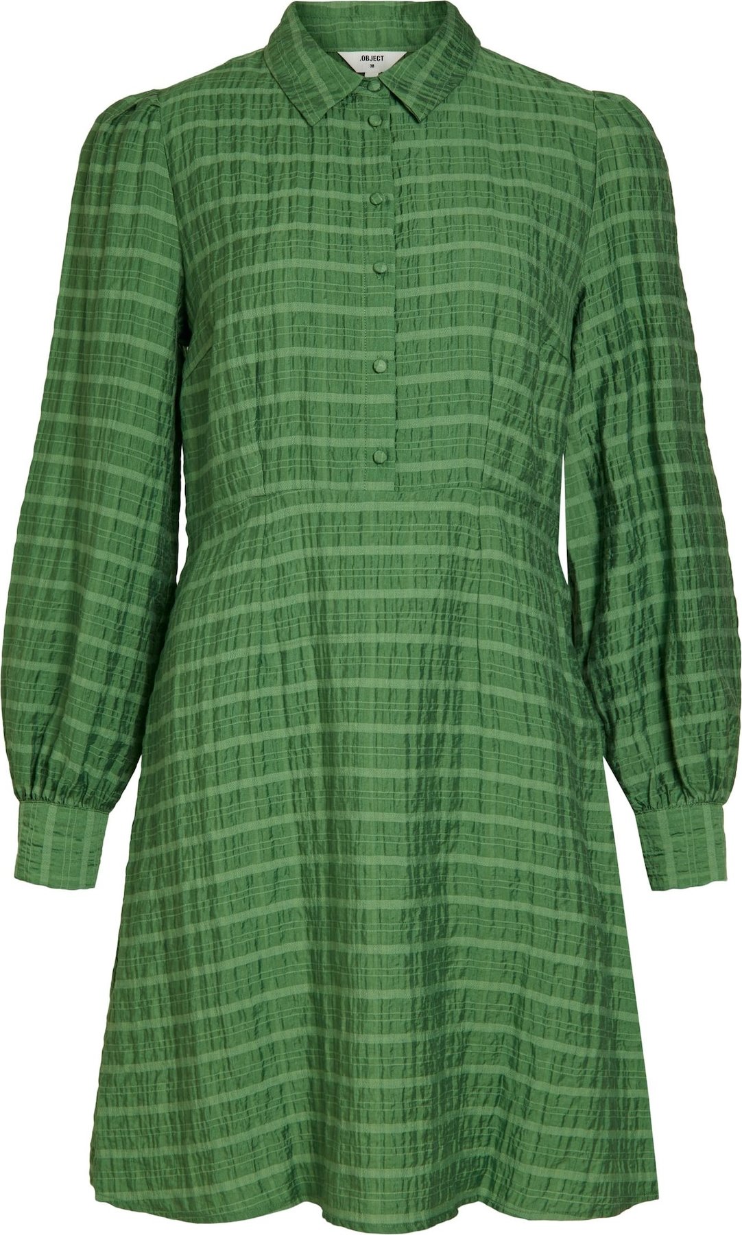 OBJECT Košilové šaty 'KENDRA' tmavě zelená / zelená