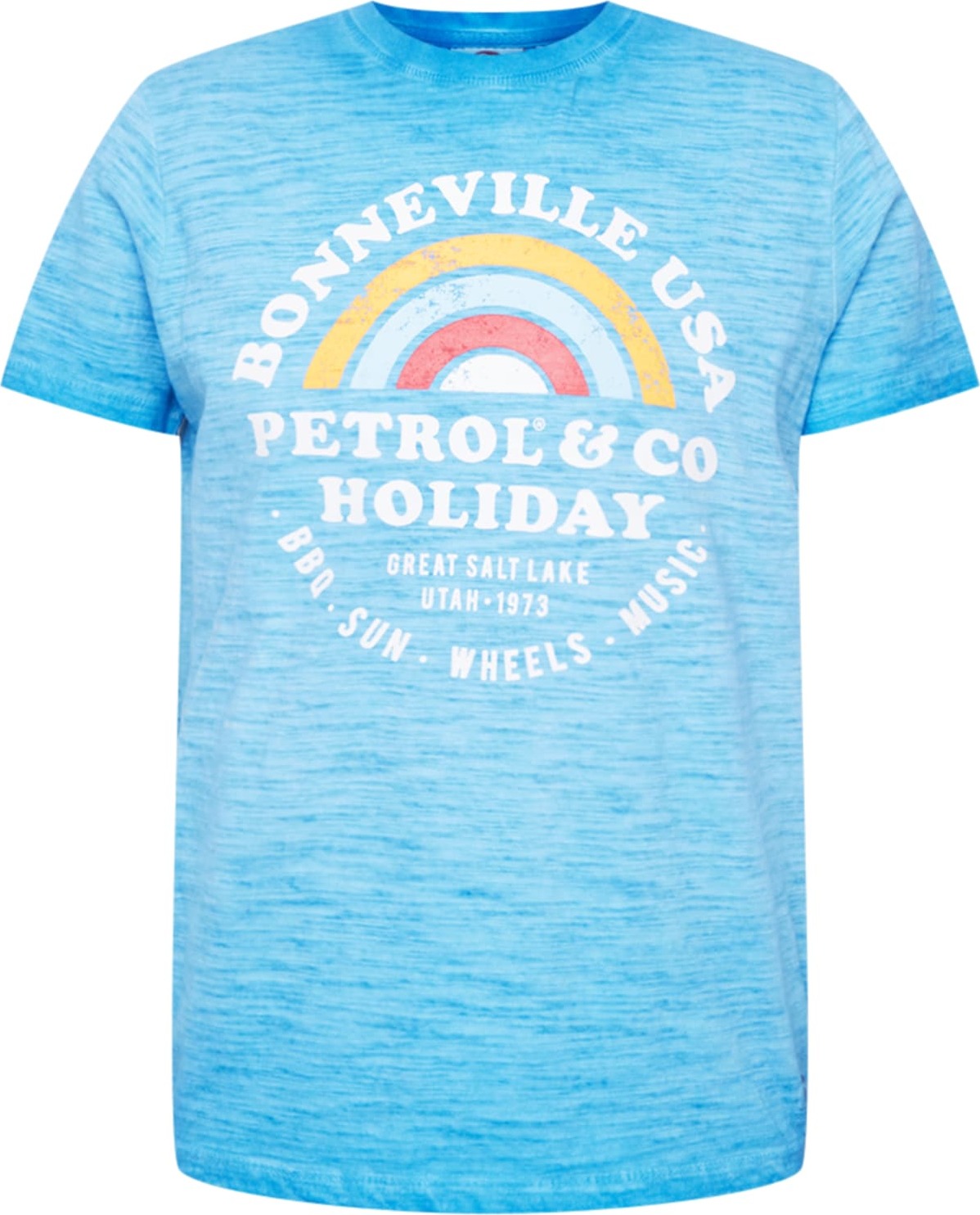 Petrol Industries Tričko světlemodrá / bílá / oranžová